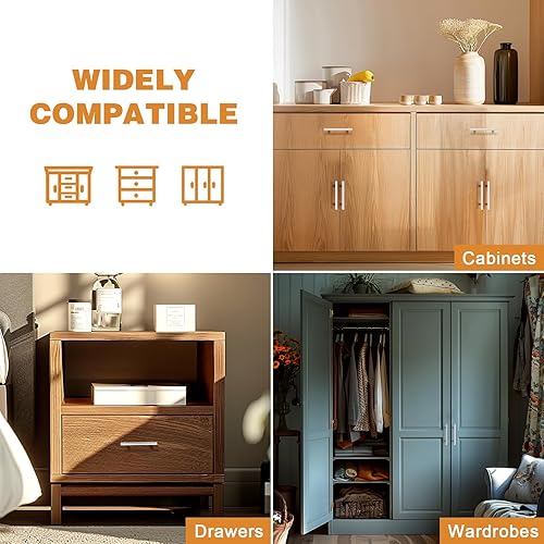 Miniatura 199 de Probrico - Paquete de 20 manijas planas negras modernas para cajones, manijas de cocina, armario europeo, tirador en T para tocador - Centros