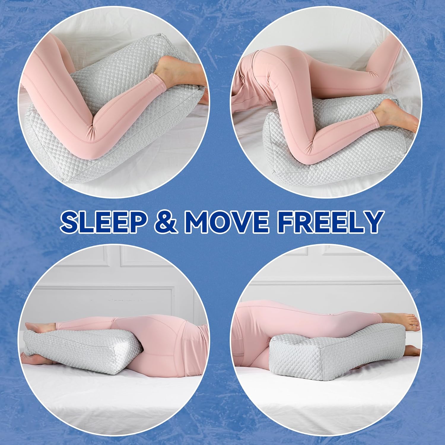HOMBYS Cooling Knee Pillow for Side Sleeper,Extra Long Leg Pillow for Side Sleeping,Shredded Memory Foam Side Sleeper Pillow Between Legs, Pillow for Between Lgs While... 7 HOMBYS Cooling Knee Pillow for Side Sleeper,Extra Long Leg Pillow for Side Sleeping,Shredded Memory Foam Side Sleeper Pillow Between Legs, Pillow for Between Lgs While... - Image 5