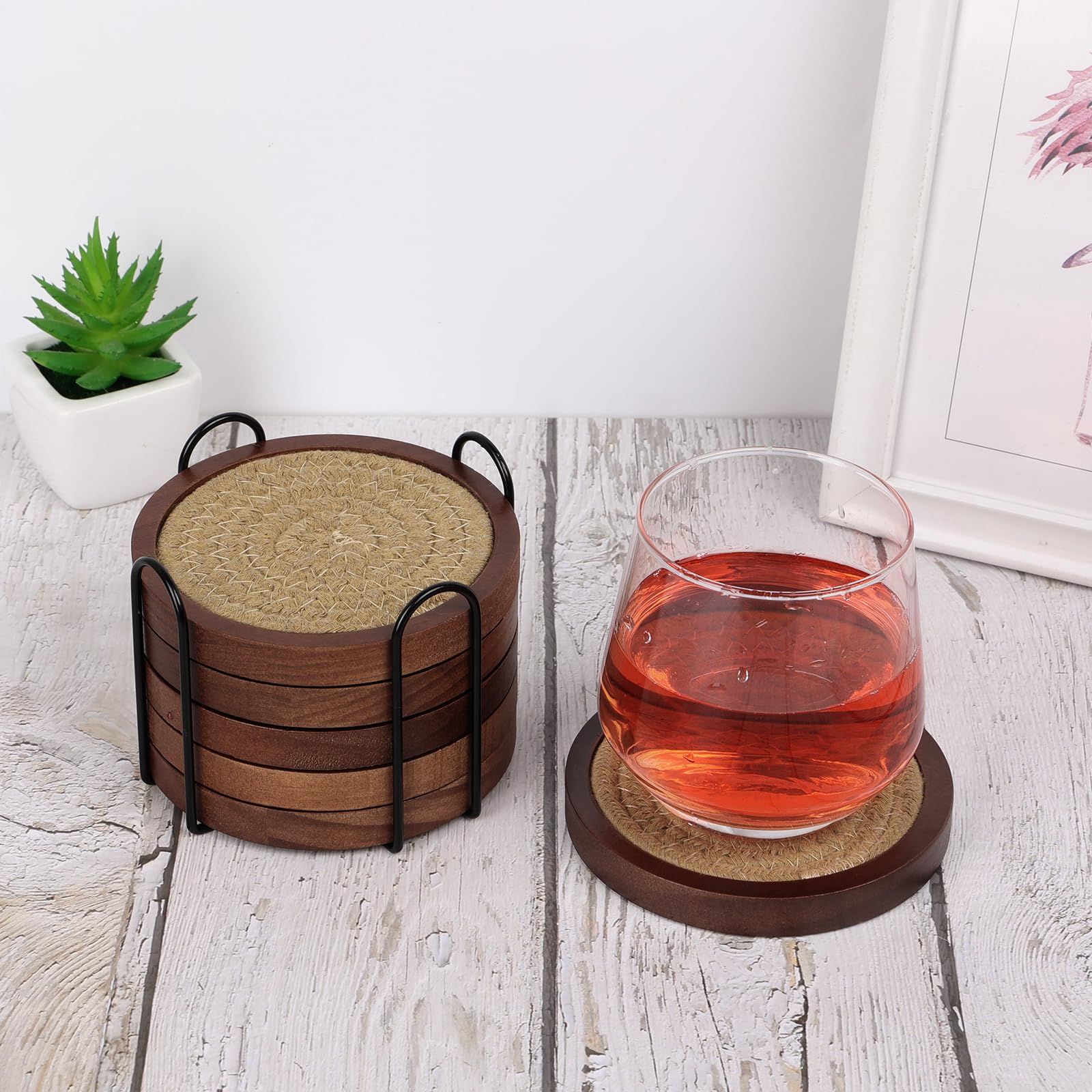 6 posavasos de madera