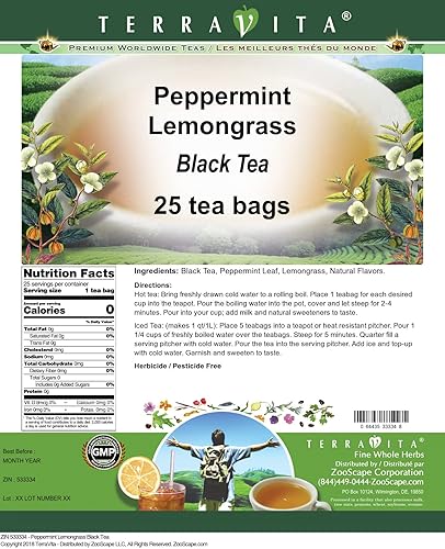 Miniatura 2 de Té negro de menta Lemongrass (25 bolsitas de té, ZIN 533334)