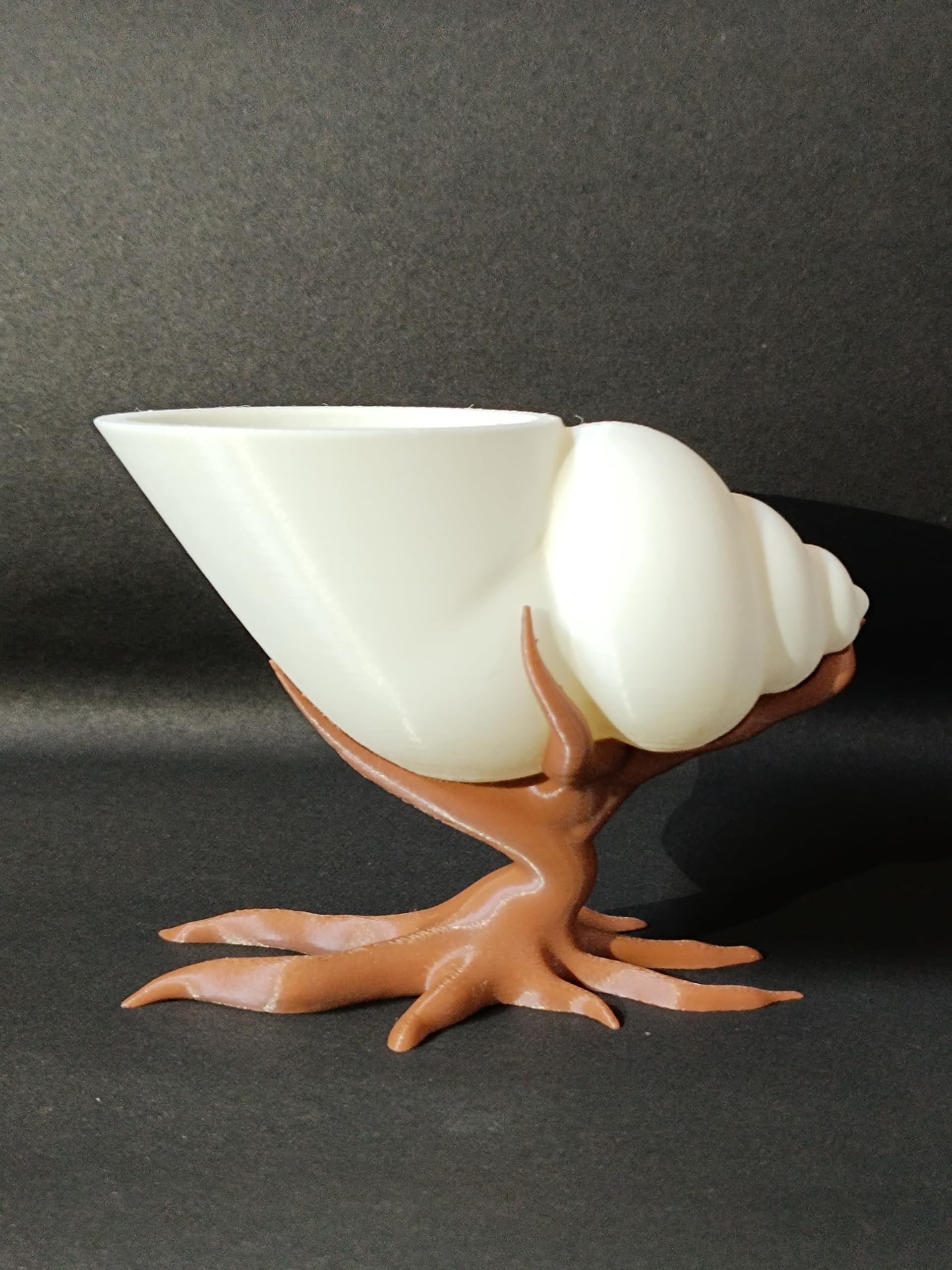 Seashell Vase with Coral Branch Stand, White Shell Design, Decorative Planter Holder, Coastal Theme Home Decor-image-8