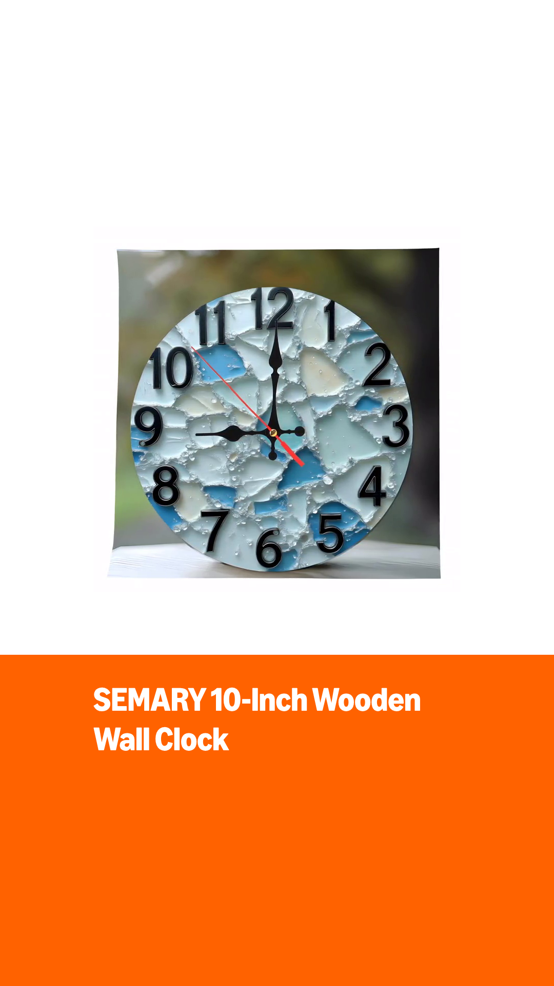 Reloj de pared redondo madera 10 pulgadas analógico miniatura 7