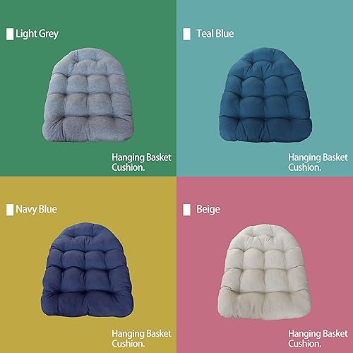 Miniatura 4 de BOSSIMA Cojines para silla colgante de patio al aire libre 46.6 × 33.9 pulgadas, relleno de poliéster, almohadillas para silla columpio (Olefin