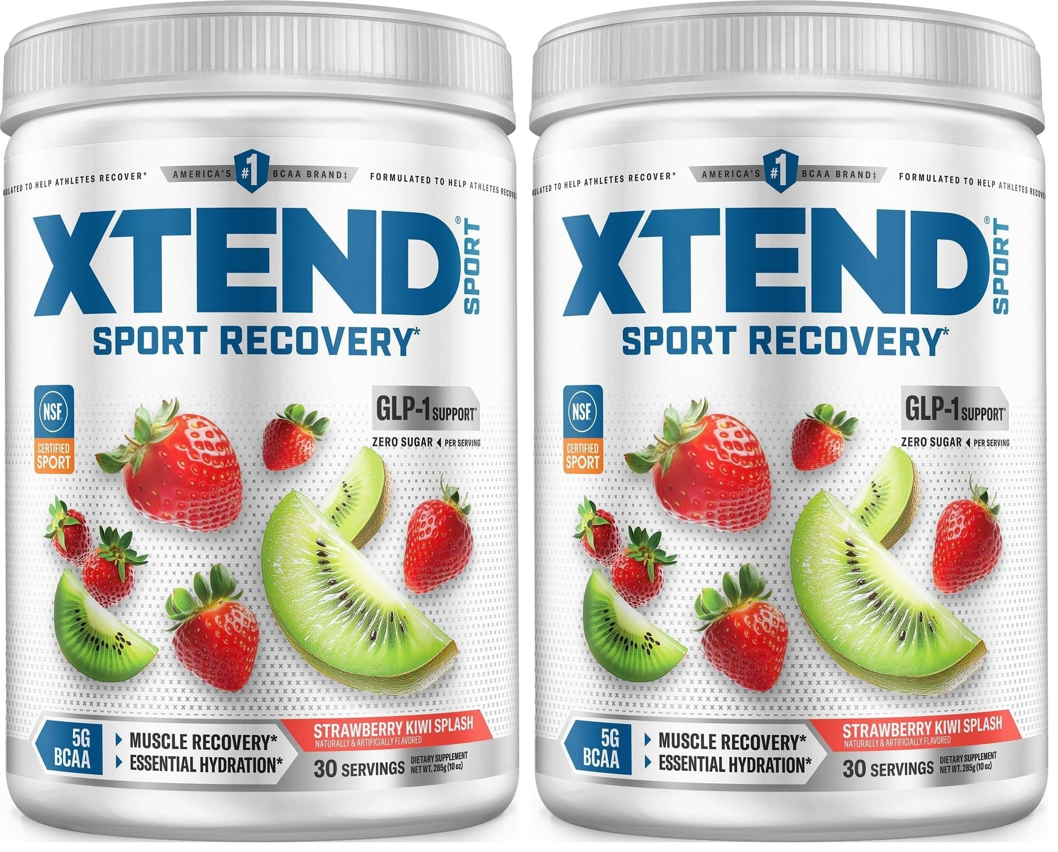 Scivation XTEND Sport BCAA Powder Strawberry Kiwi Splash - Electrolyte Powder for Recovery &amp; Hydration with Amino Acids - 30 Servings,(Pack of 2)