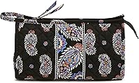 Vista 18 de Vera Bradley Bolsa organizadora de maquillaje cosmético trapecio de algodón para mujer Cuarzo rosa