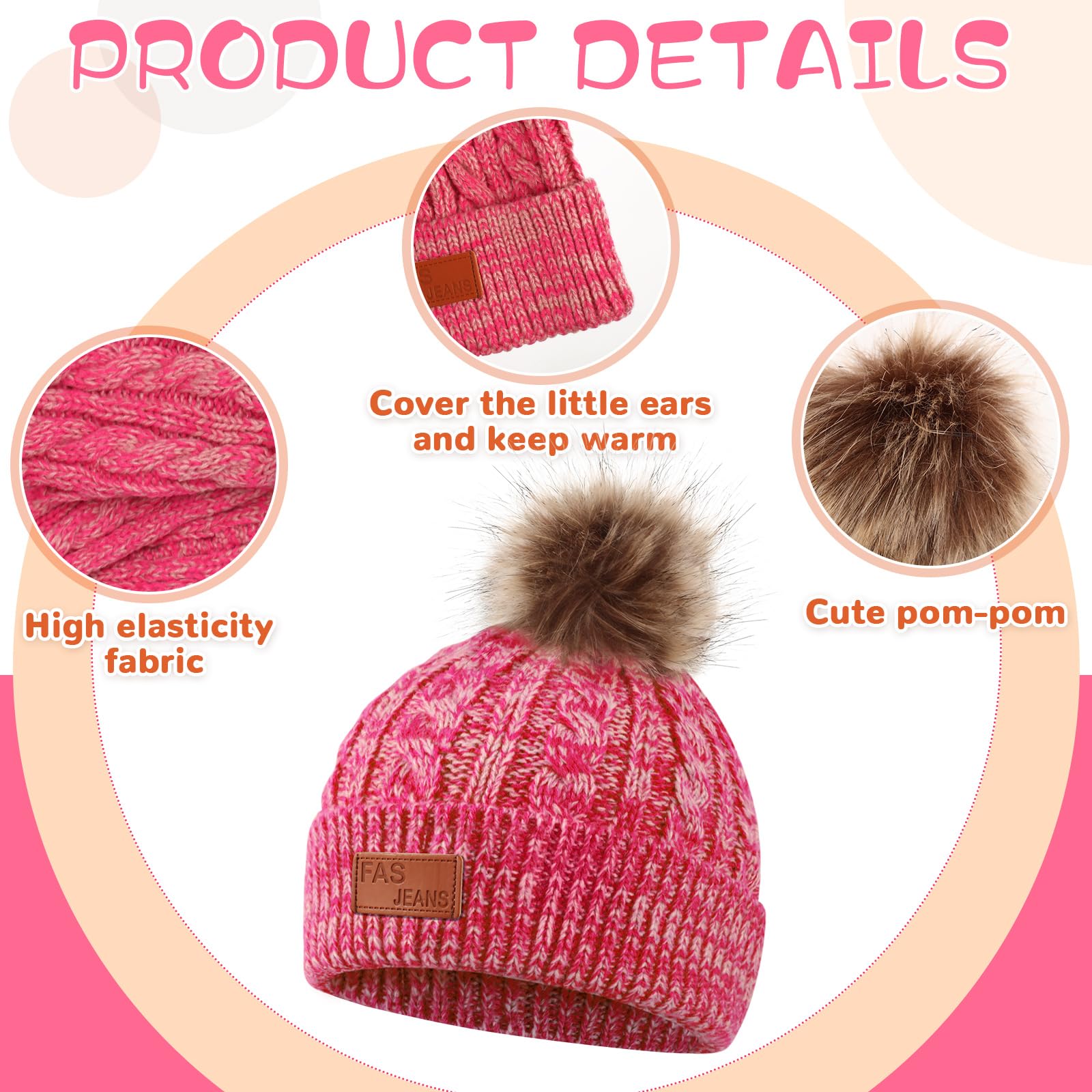 Liitrsh Juego de 12 gorros de punto de invierno para niños, bufanda, guantes cálidos para niños de 5 a 12 años