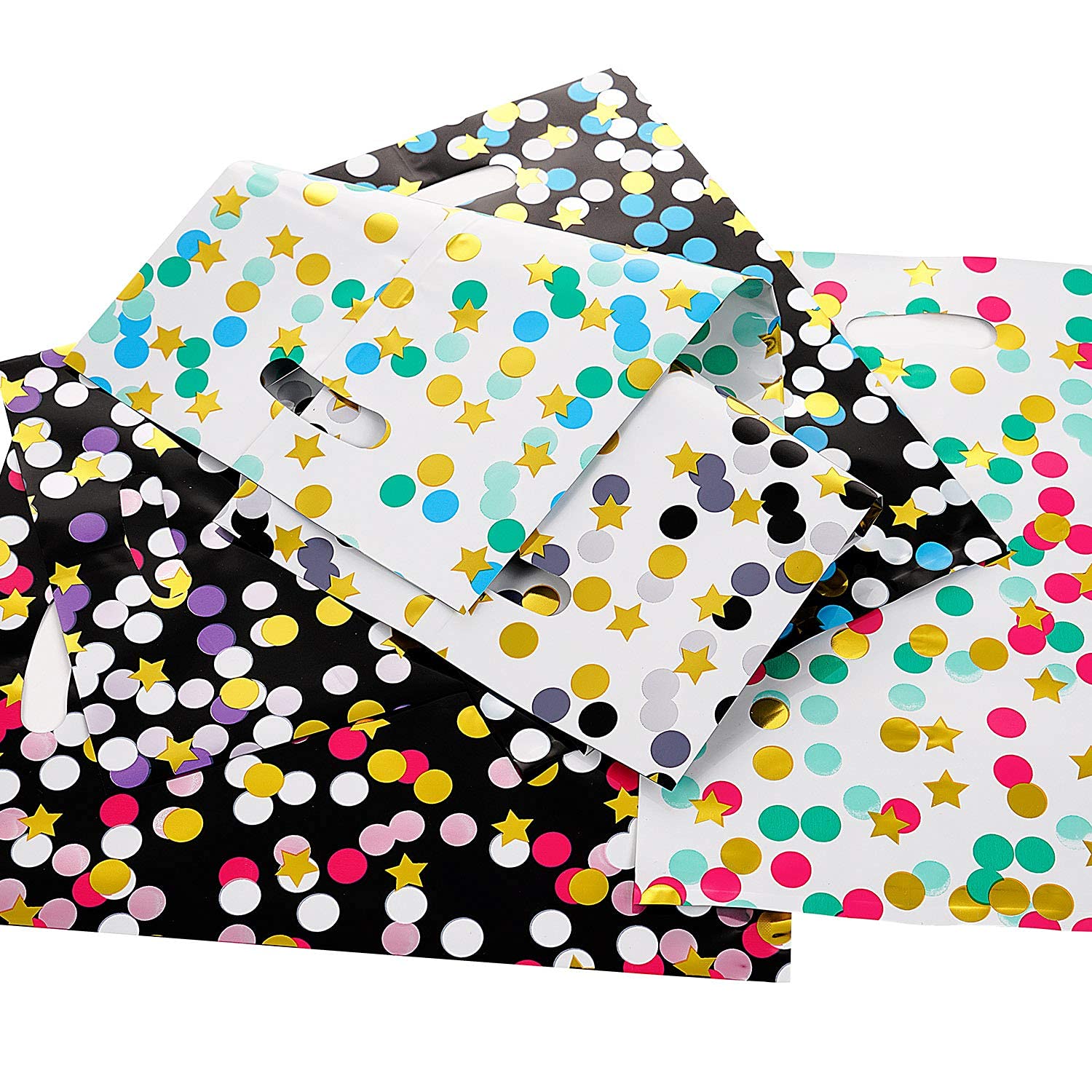 Janlaugh 100 Gymnastik-Party-Geschenktüten Mit Griffen - 24,9 X 16,5 Cm, Bunt, Wiederverwendbar