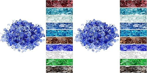 Miniatura 18 de Onlyfire Vidrio de fuego de 10 libras para hoguera de gas propano, rocas de vidrio de 1/2 pulgada de alto brillo para mesa de hoguera, azul