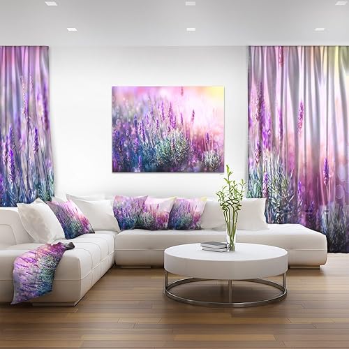 Miniatura 3 de Impresión artística en lienzo floral de lavanda creciente y floreciente