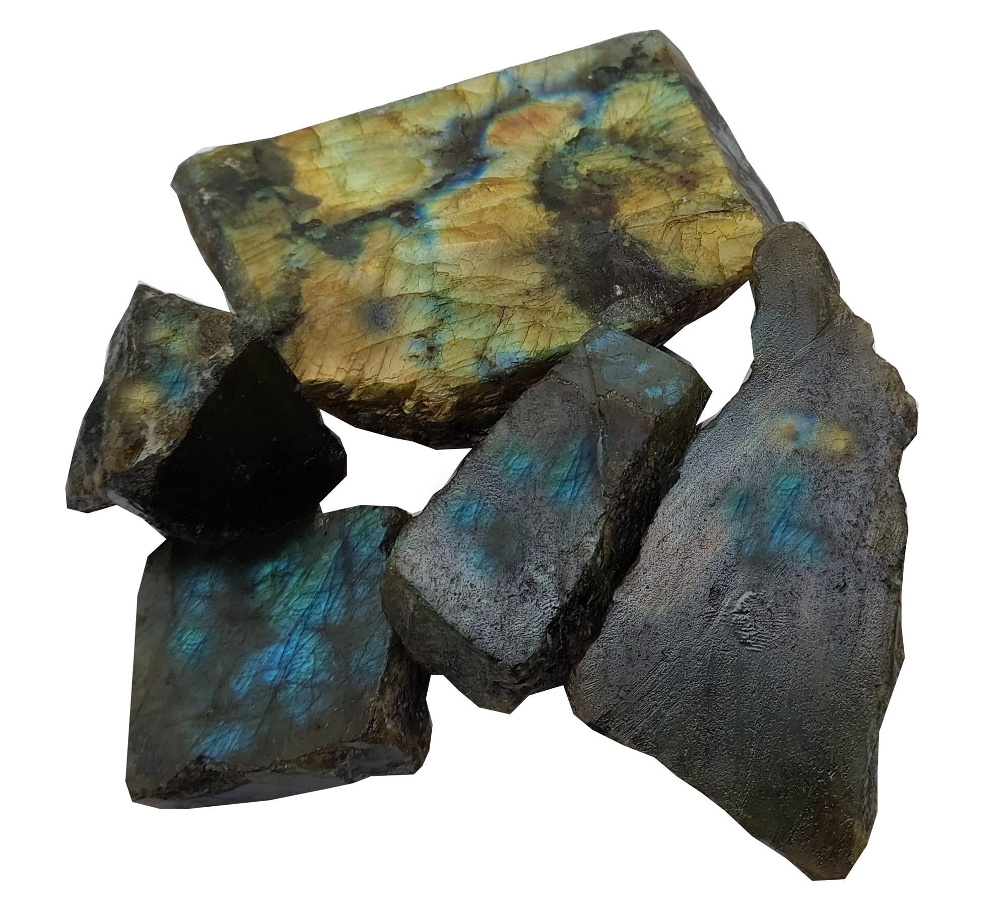 eshoppee 150 to 200 gm Labradorite Stone Rough Natural raw Crystal Rock for Healing Meditation Decoration and vastu Correction (Labradorite)