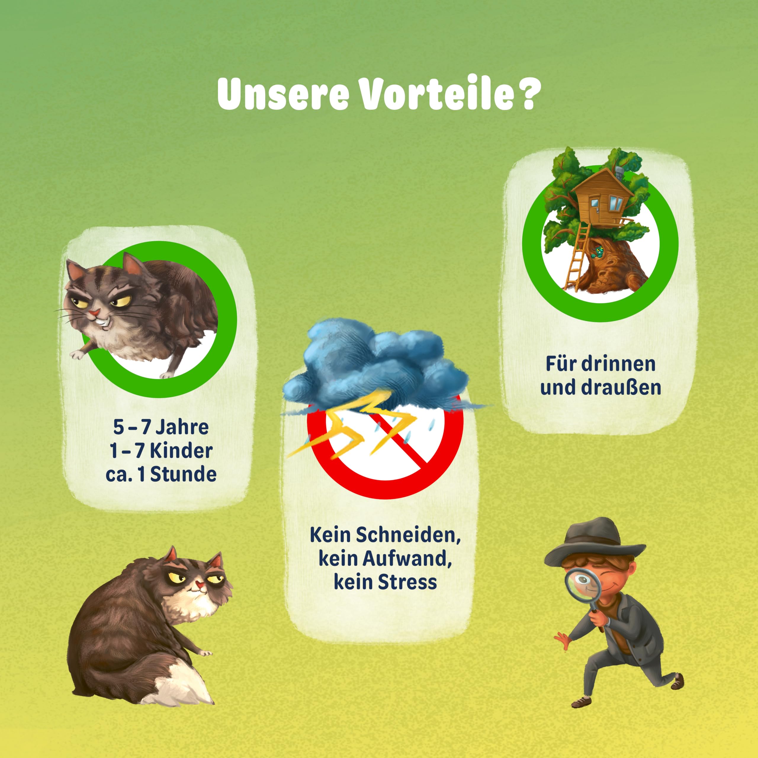 Schnitzeljagd Spiel für 1 bis 7 Kinder von 5 bis 7 Jahren – Komplettset - Kindergeburtstag Spiele - Schnitzeljagd Kinder - Detektive auf geheimer Spur
