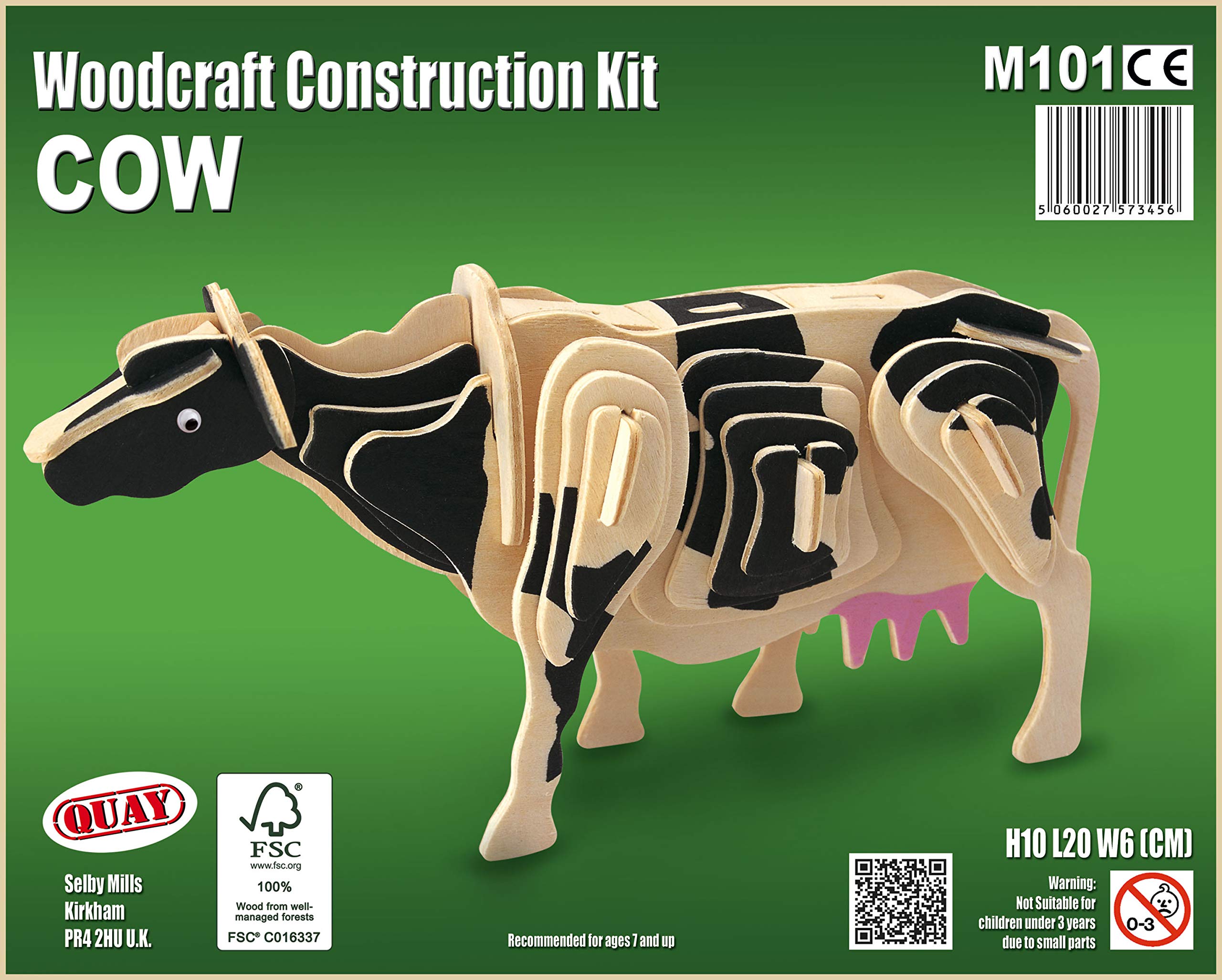 QUAY Squalo Kit Modellismo In Legno FSC | Costruisci Il Tuo Squalo 21x27x10 Cm | Gioco Educativo 7+