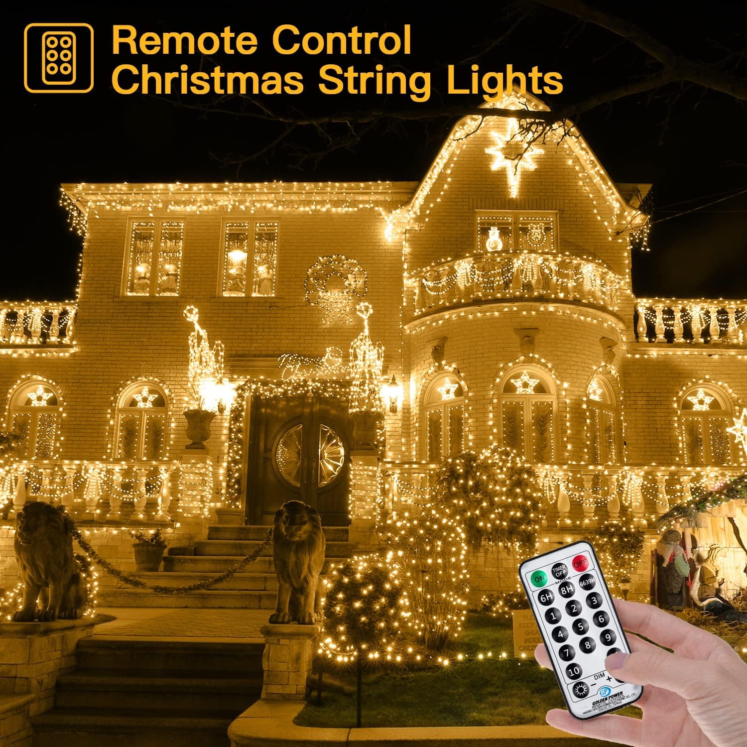 Ollimy Christmas Lights, 100FT 300Led Incandescent String Lights Plug in, Warm White + Multicolor Xmas Tree Lights with Green Wire, Waterproof Fairy Lights for Patio, Wedding, Indoor Outdoor Use