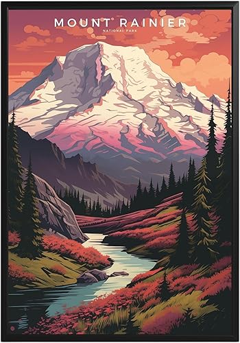 Miniatura 44 de Póster del parque nacional Haleakala, arte abstracto de la pared, arte de pared de paisaje natural retro, impresiones artísticas de pared para