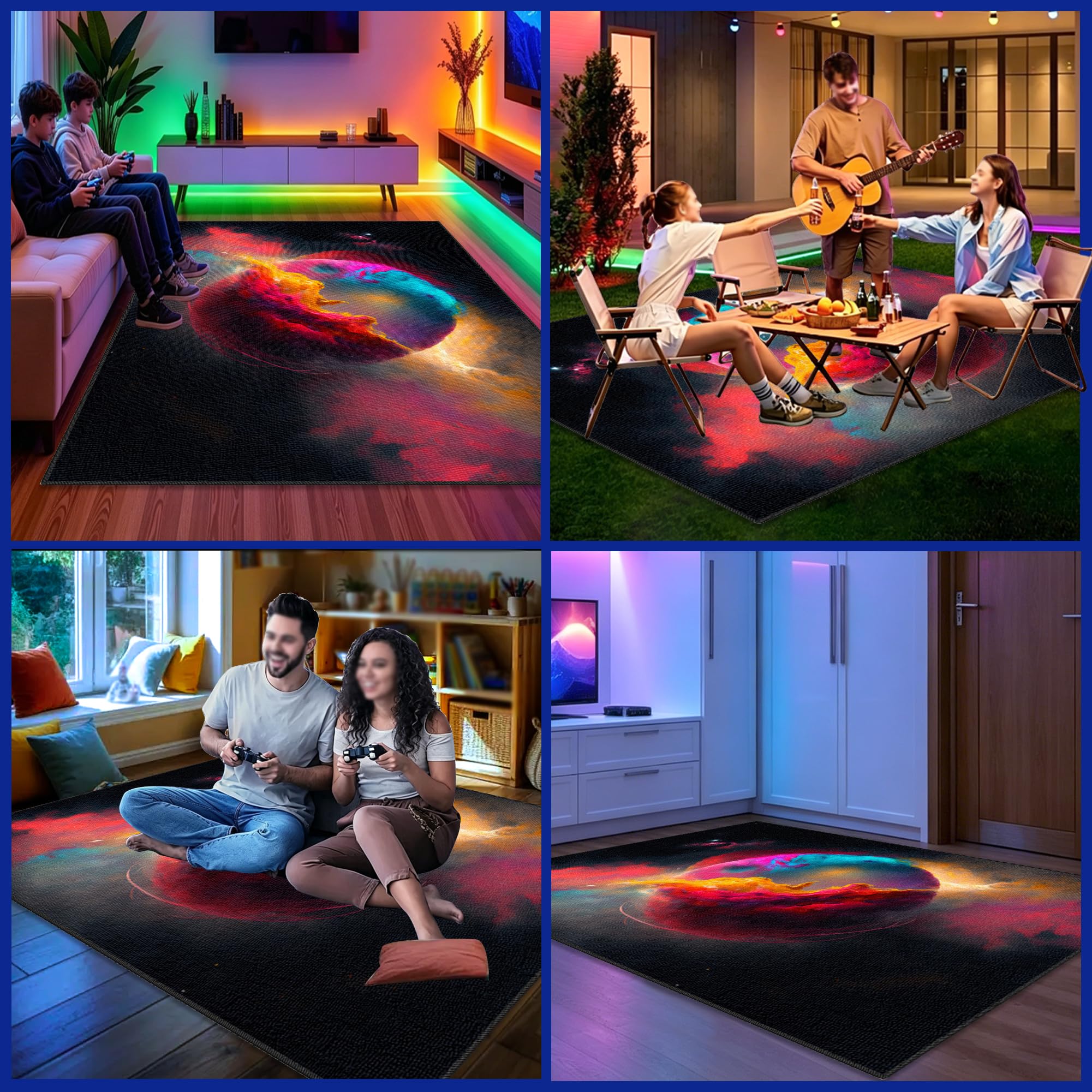 Dywan do sypialni Gaming Mata do gier na krzesło komputerowe 200 x 270 cm Antypoślizgowy dywan krzesło do gier na salę zabaw Dywan do salonu dla graczy Chłopiec