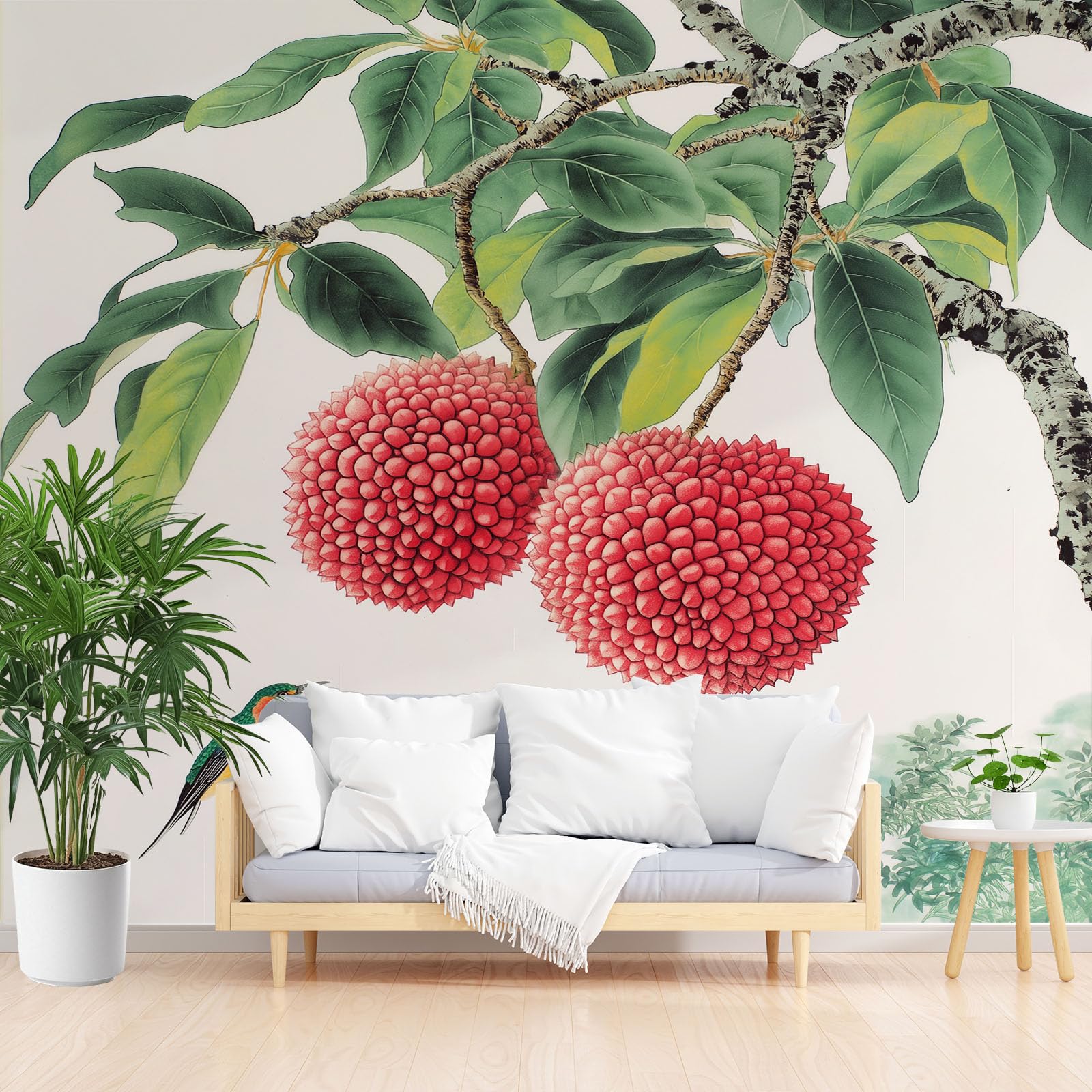 Papier peint panoramique 3D litchi 250x175 cm pour masquer les imperfections du mur