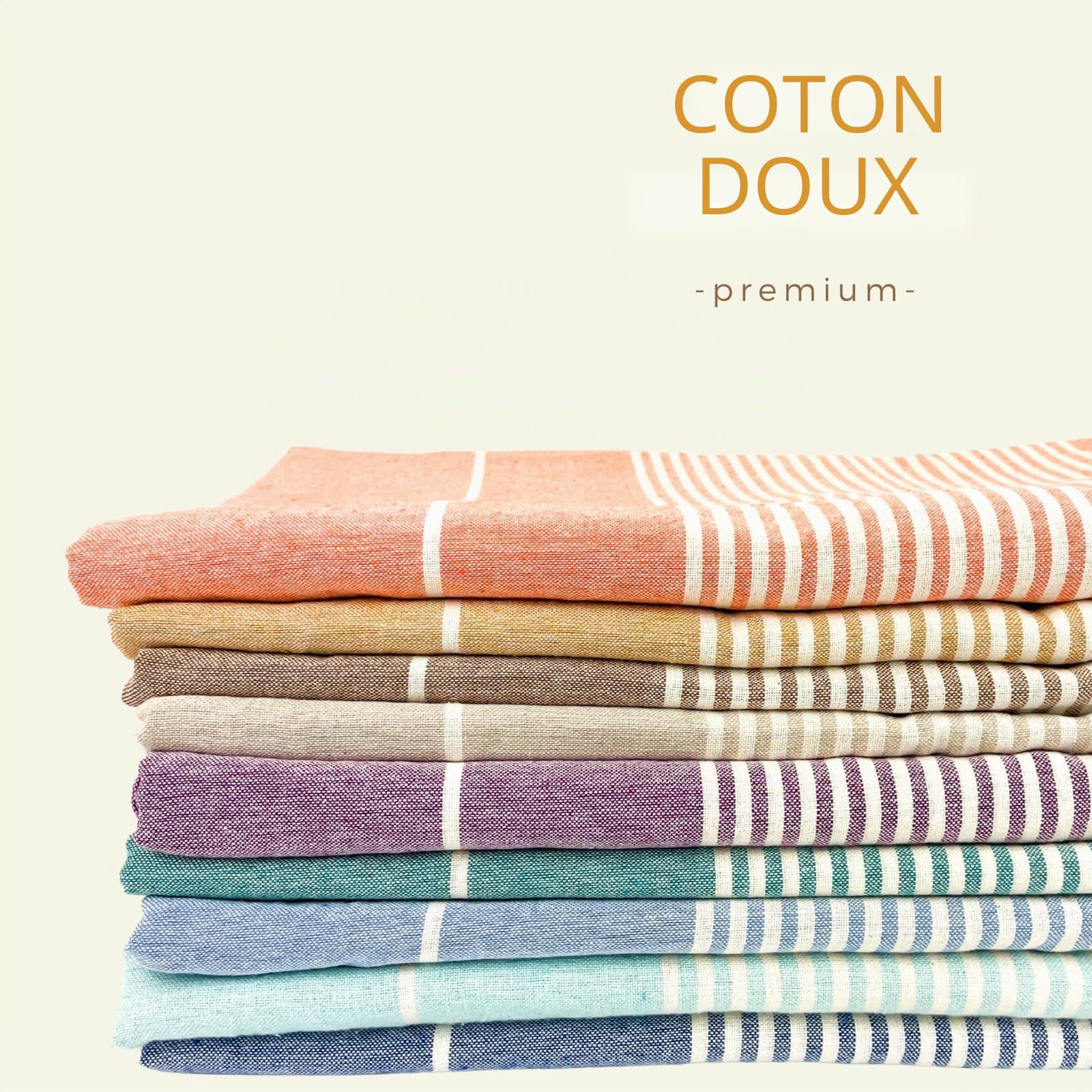 MOMOMUS Fouta de Plage XXL Anti-Sable 100% Coton Grande Serviette 210x240 cm Vert de Mer