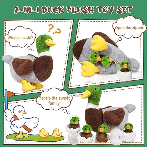 Miniatura 44 de Peluche Capybara 5 en 1, 14.2 pulgadas Capybara de peluche con bebés dentro de mamá almohada de felpa Capybara con 4 Capibaras Peluches juguetes