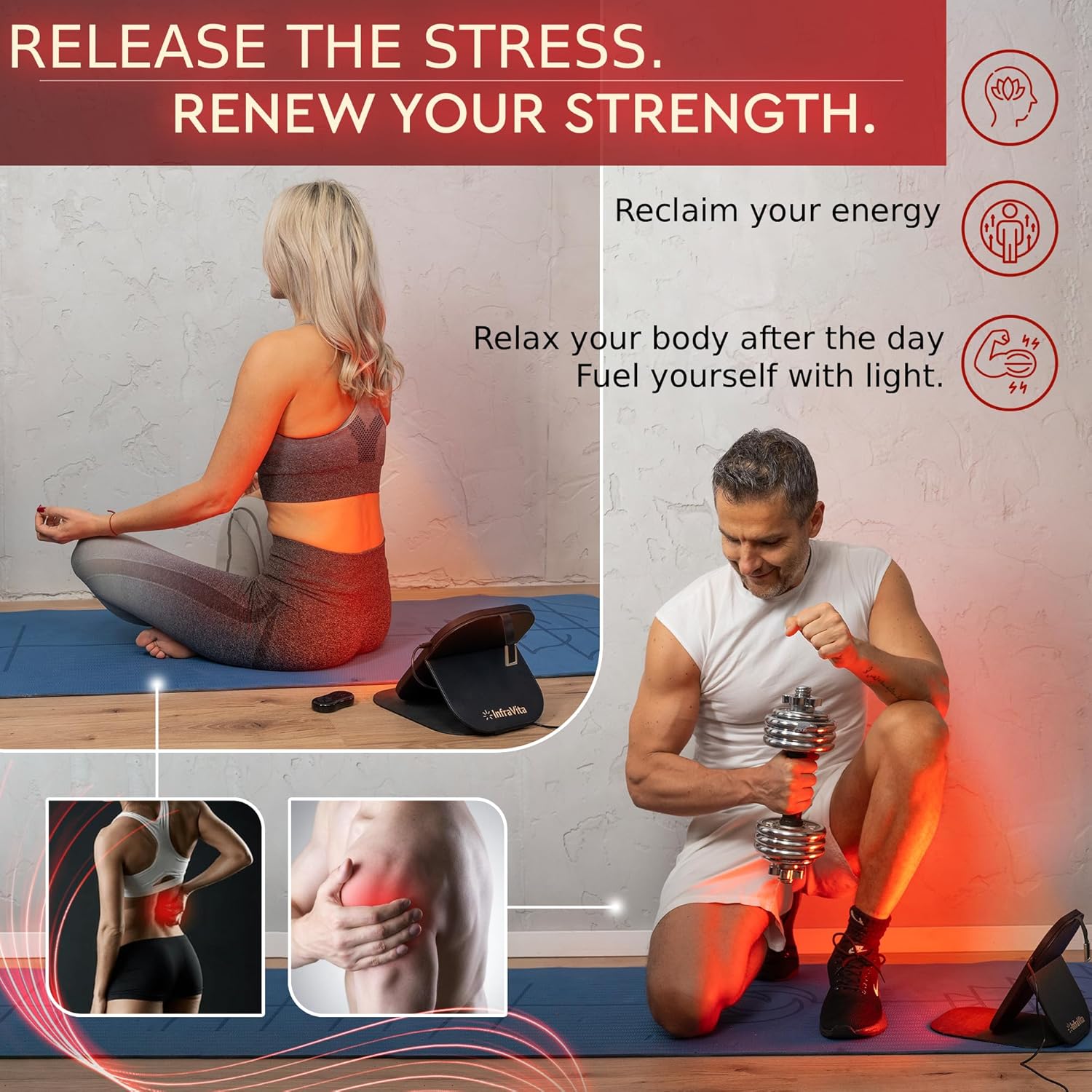 Near Infrared & Red Light Therapy Panel – 220 LEDs | 5 Light Wavelengths | 7 Wellness Modes | Foldable Design, Wireless Remote | red Light Therapy for face, Skin & Body Comfort