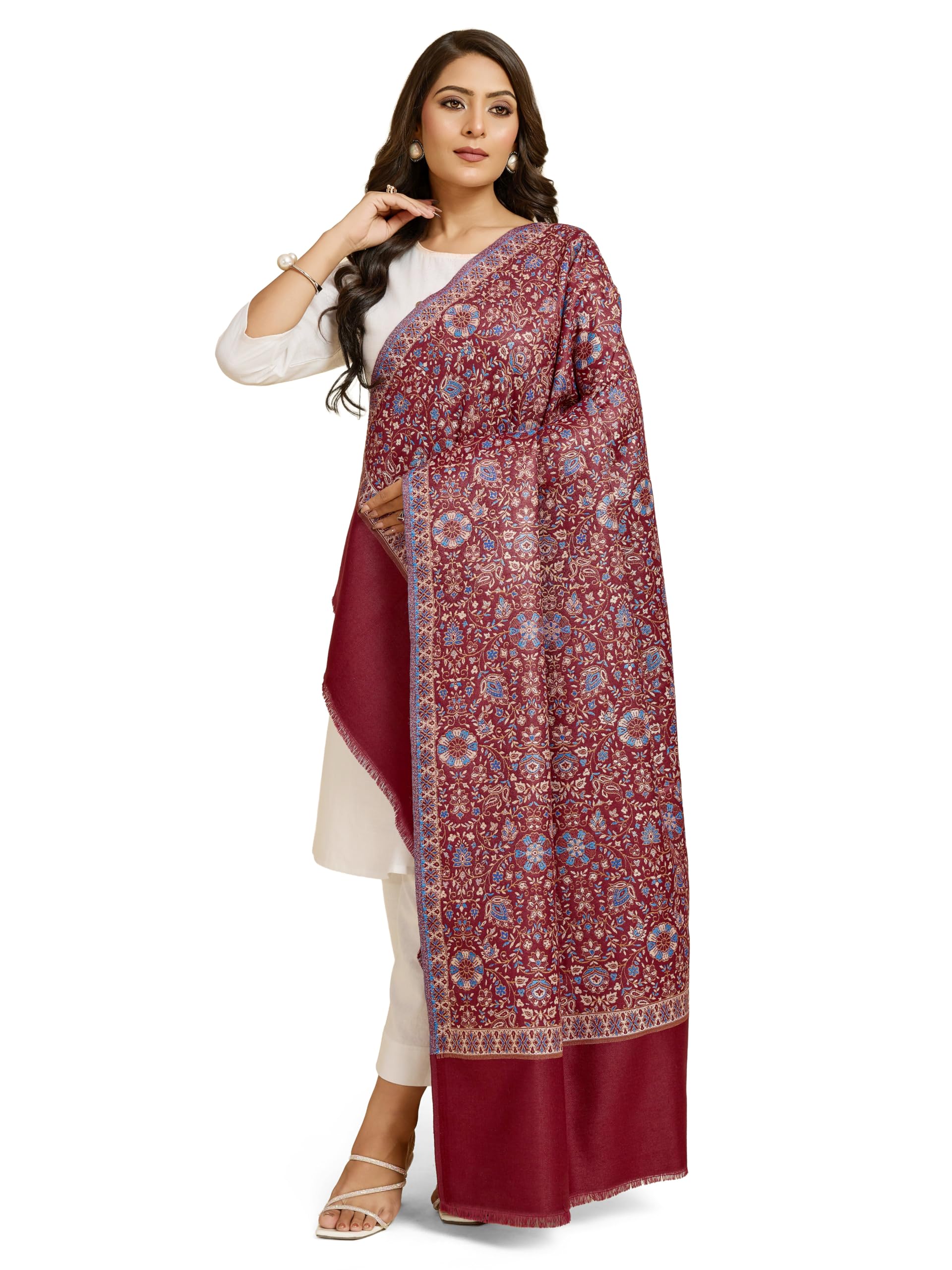 weavers villa Acro Wool Women's Shawl, 100CM X 200CM-picture-32