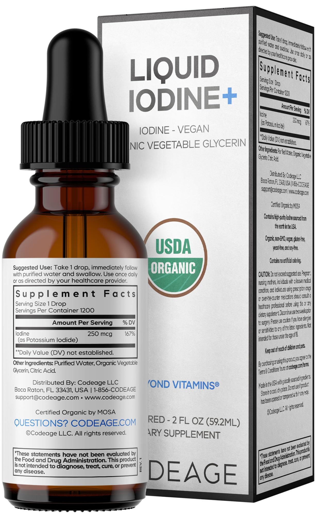 Codeage Liquid Iodine Drops 250 mcg, USDA Certified Organic, 2 Fl Oz — Amazon image 9