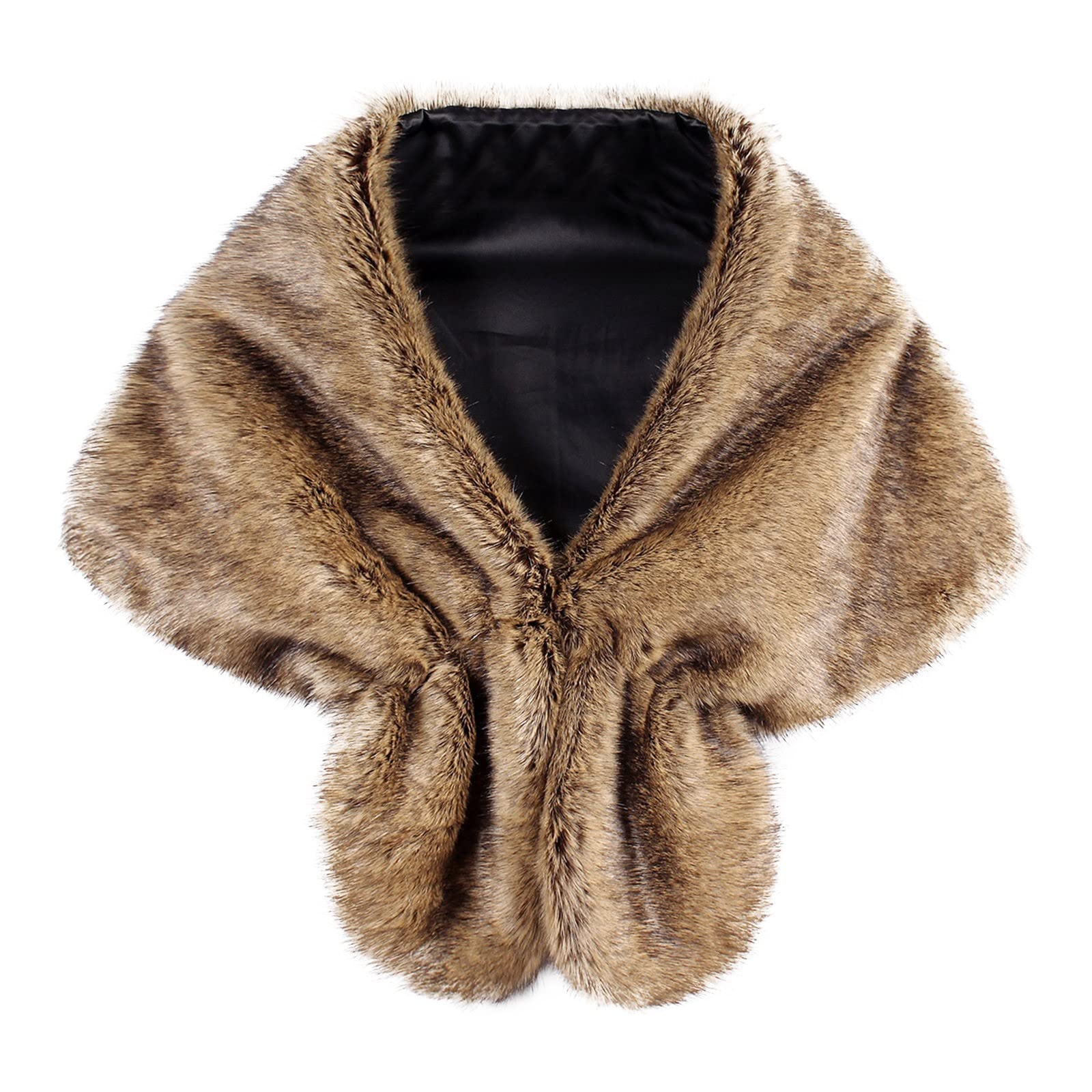 Women Faux Fur Shawl Wrap Bridal Furry Cape Shawl Winter Warm Shoulder Cape Wedding Bridesmaid Soft Plush Dress Wraps Shawls Stoles Tippet Evening Prom Wraps Halloween Fancy Dress