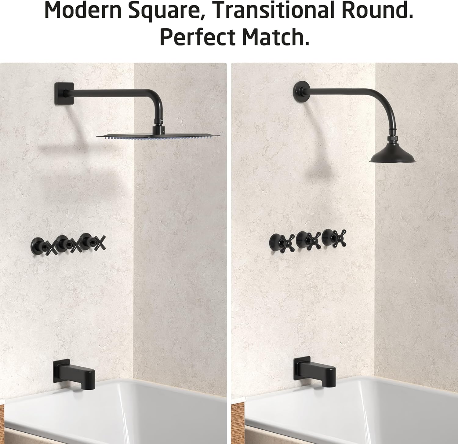 KES All Metal Tub Spout Without Diverter, Universal Fits for 1/2" & 3/4" IPS or 1/2" Copper Pipe (Threaded or Non-Threaded), 5-3/8 Inch Bathtub Faucet Replacement, Matte Black, PTSN300C-BK