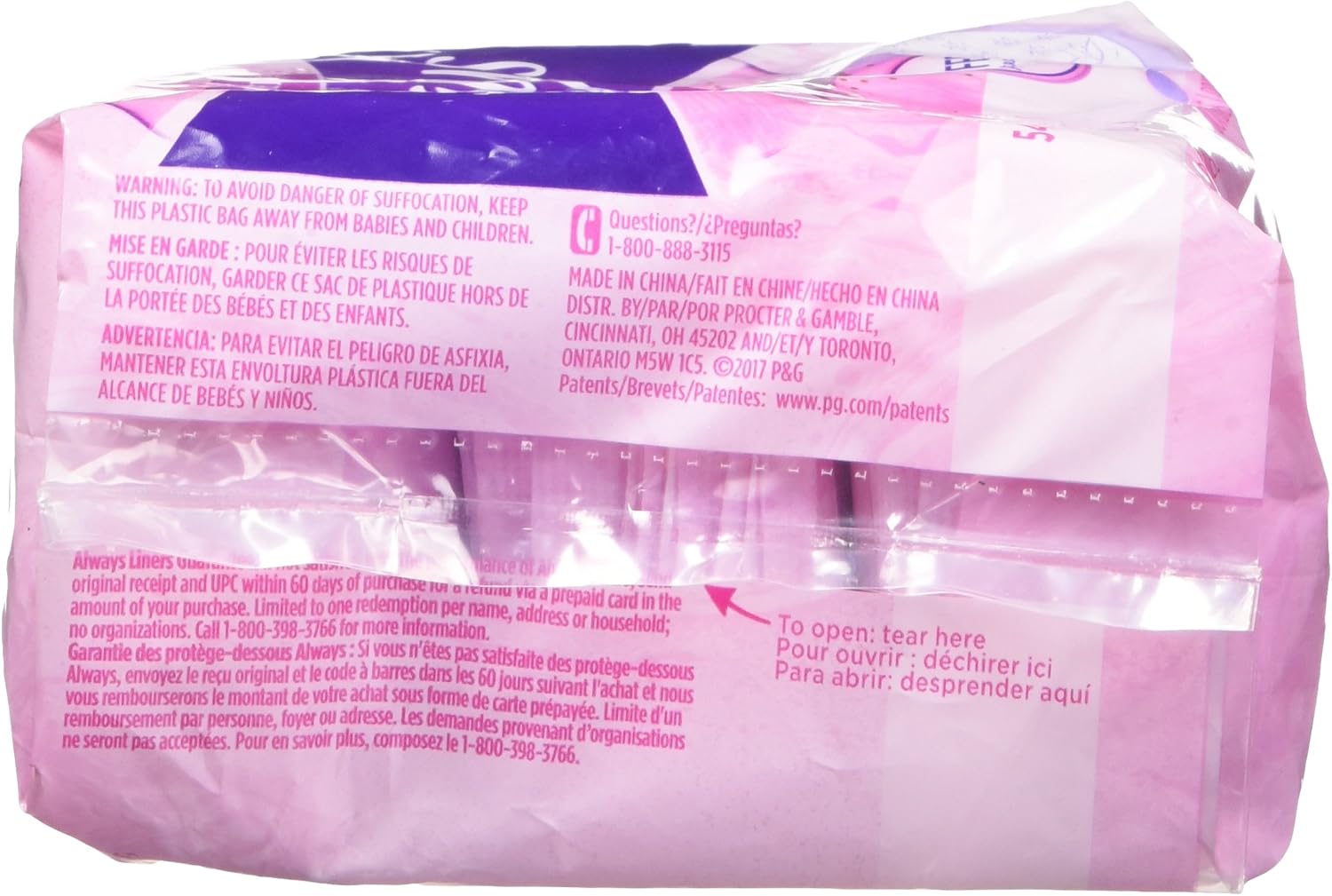 Always Sheer Unscented Wrapped Light Daily Liners, 54 Count