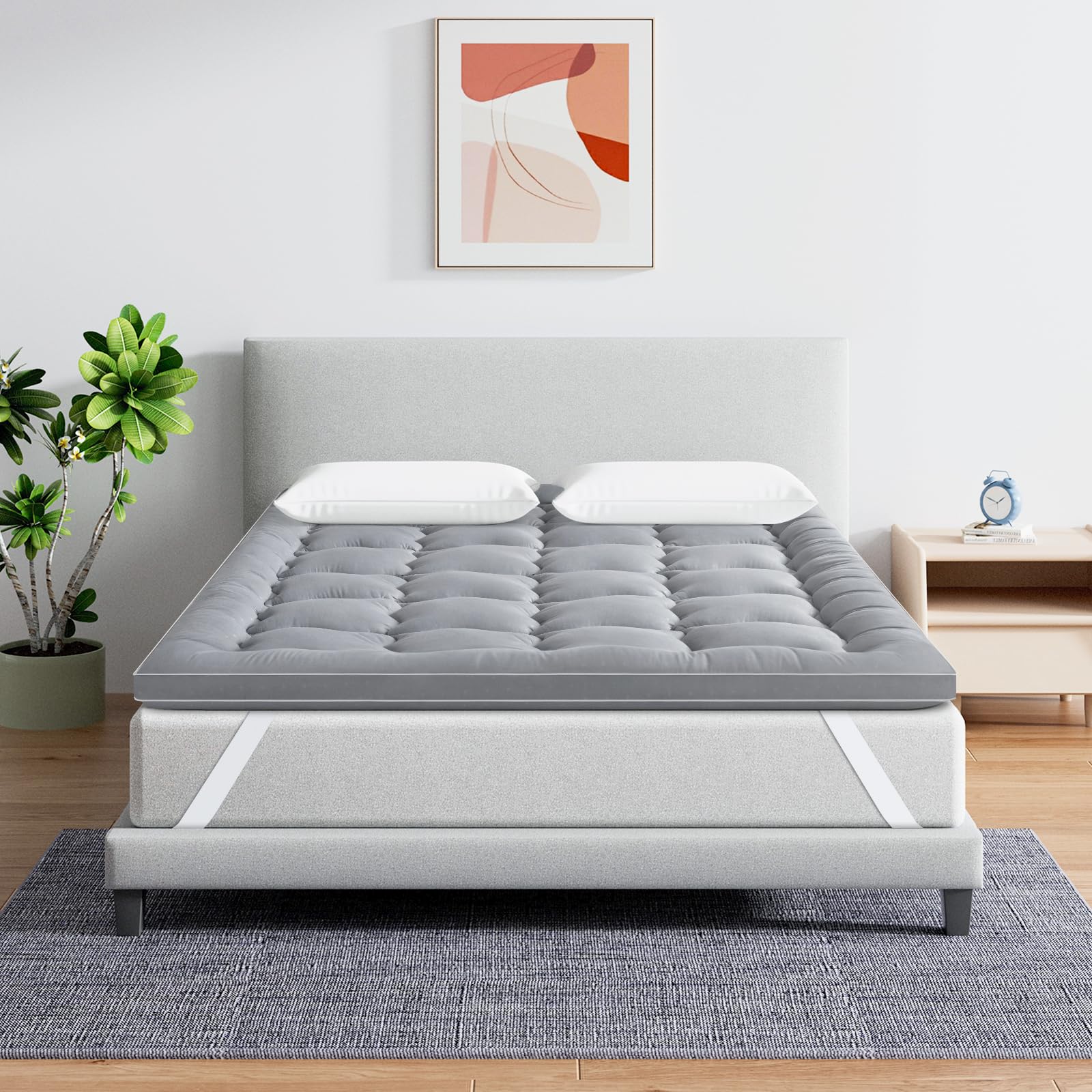 Maxzzz King Mattress Topper, Extra Thick Mattress Pad Cover for Back Pain, Mattress Protector for 8-21 Inch Mattress, 1200GSM Down Alternative, 76 * 80 Inches.