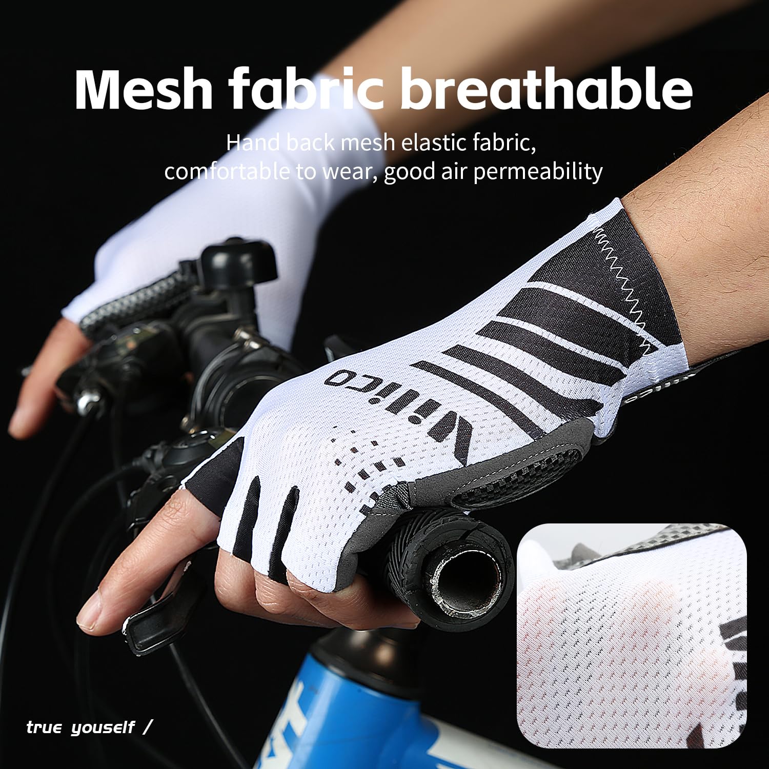 Vilico Gants de vélo pour vélo de Course et VTT – Antidérapants, Respirants, avec Coussinets amortisseurs – Légers et Confortables pour Route et Terrain