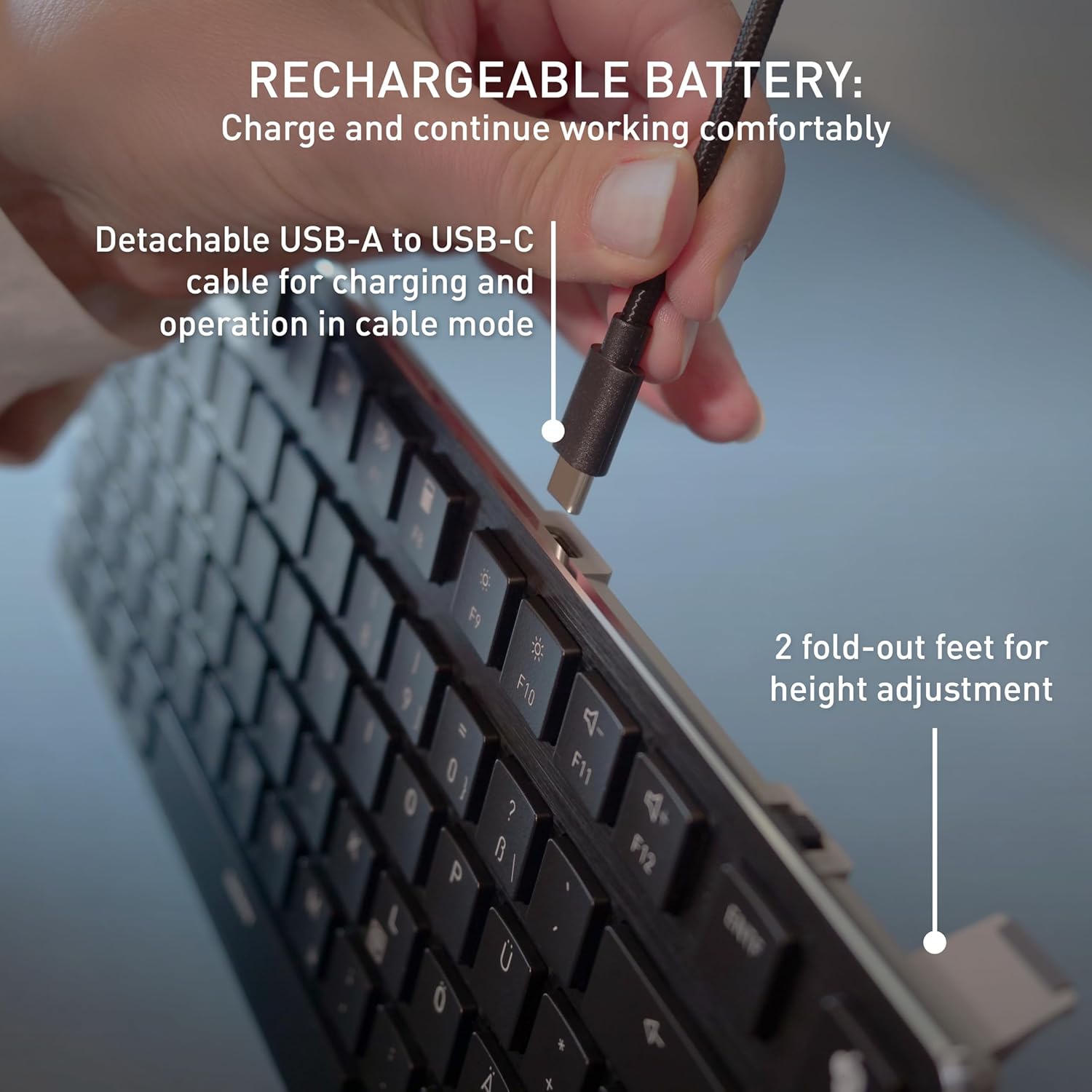 Cherry KW X ULP 2.0 MINI, Ultra Low Profile Compact Mechanical Keyboard, Wireless Multi-Device Keyboard for up to 4 Devices, for Windows & Mac, Backlit, Black (Compact)