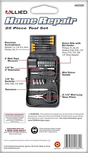 Miniatura 6 de Allied Juego de herramientas en miniatura que se dobla en tres, 25 piezas