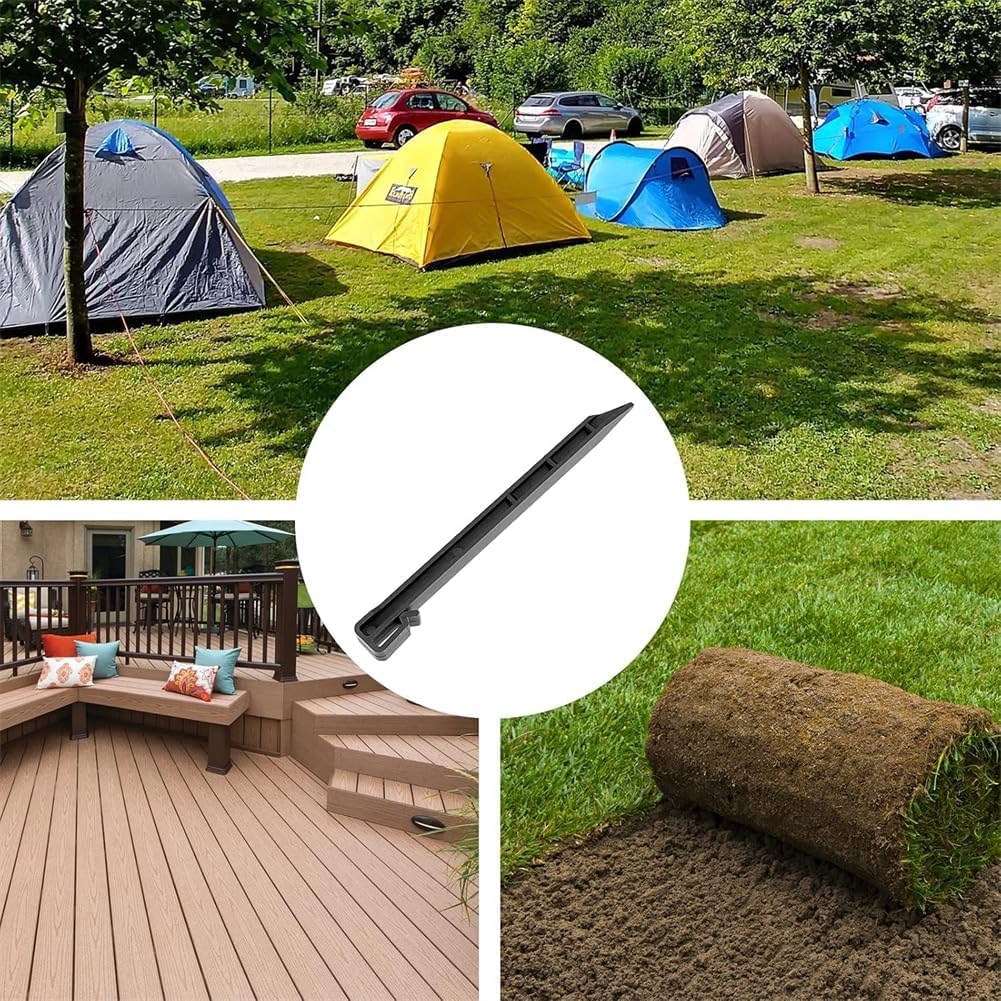 Lot de 30 piquets d'ancrage Piquet ancrage Piquet Bordure Jardin Piquet ancrage Bordure Jardin Piquet pour Bordure de Jardin - 24,7 cm Noir - Toile de paillage, pelouse, Support de Plantes