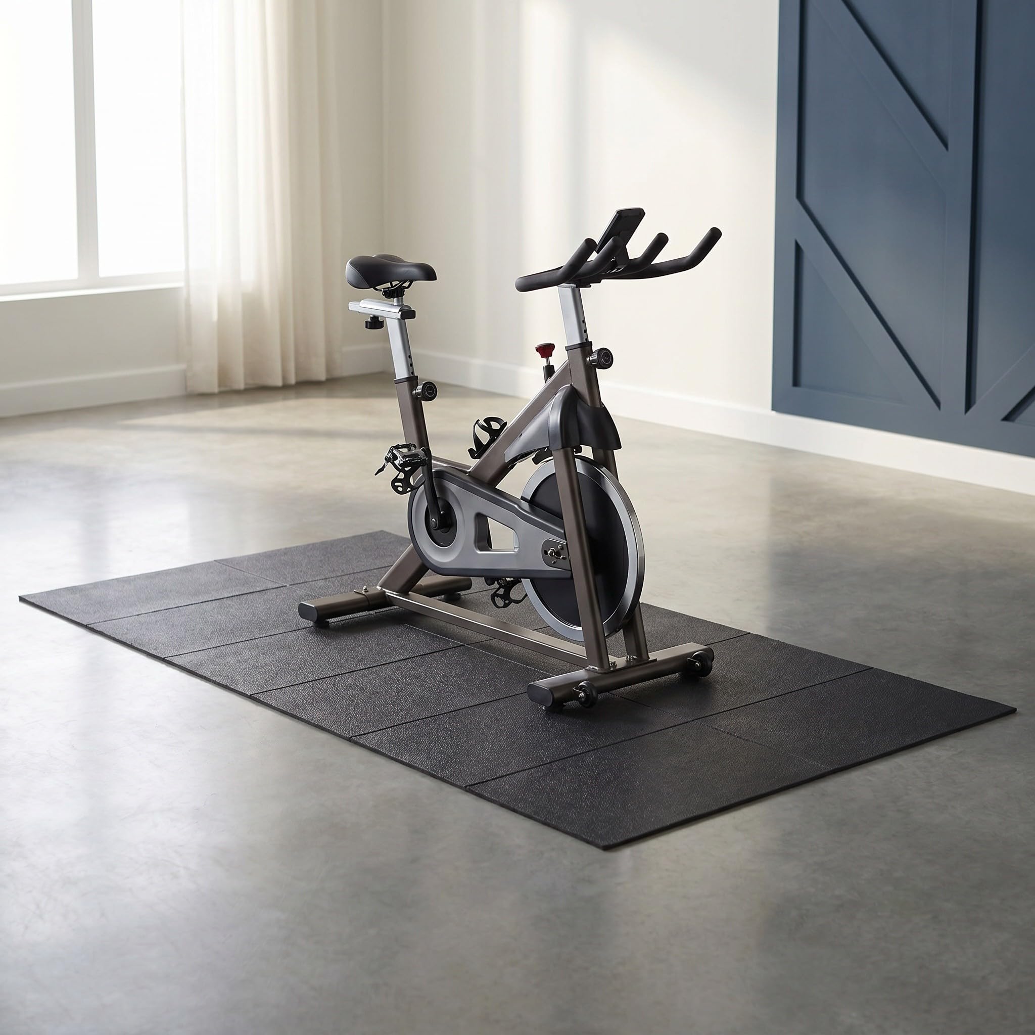 Kisangel Alfombrilla Protectora Antideslizante y amortiguadora para Equipos de Ejercicio, de 55 x 23,6 Pulgadas, Resistente y Duradera, Ideal para Cintas de Correr, elípticas, Bicicletas estáticas y