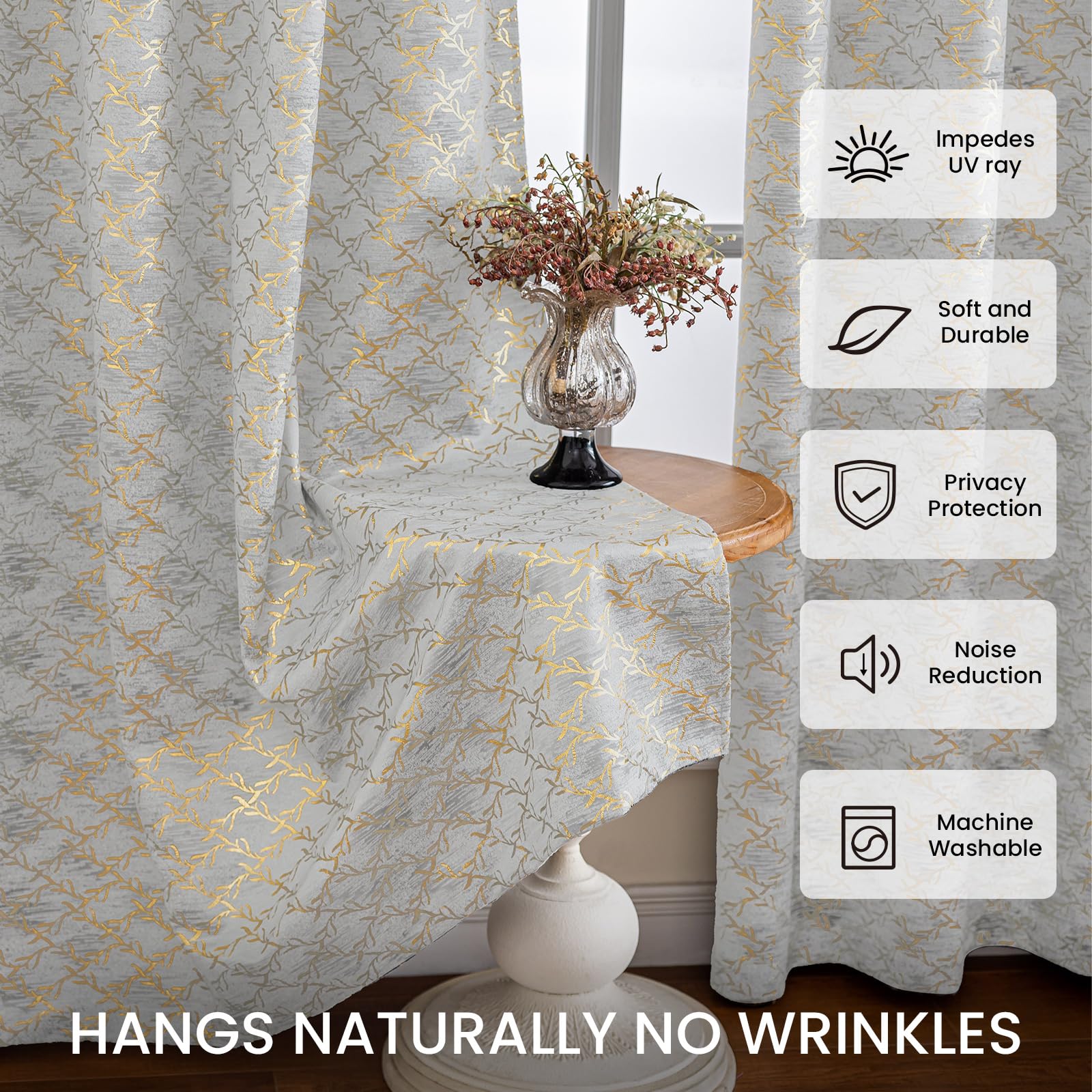 Ystyle Tende Per Interni In Velluto 2 Pezzi, 140x260cm, Tende Oscuranti Termiche Isolanti, Anti-Rumore, con Anelli, Tenda Moderna per Camera da Letto e Soggiorno, Beige
