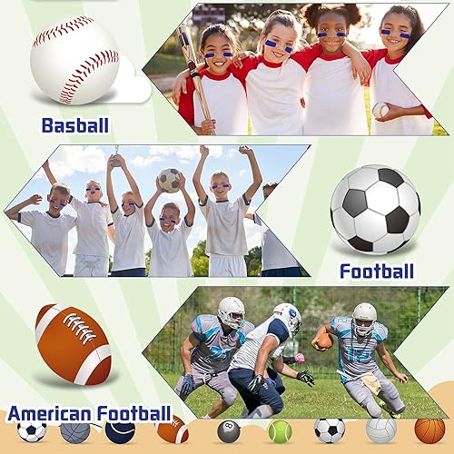 Miniatura 5 de 160 calcomanías de ojos deportivos para niños, letras de ojos de fútbol, softbol, béisbol, faciales, abanicos de lacrosse, tiras de ojos con 2