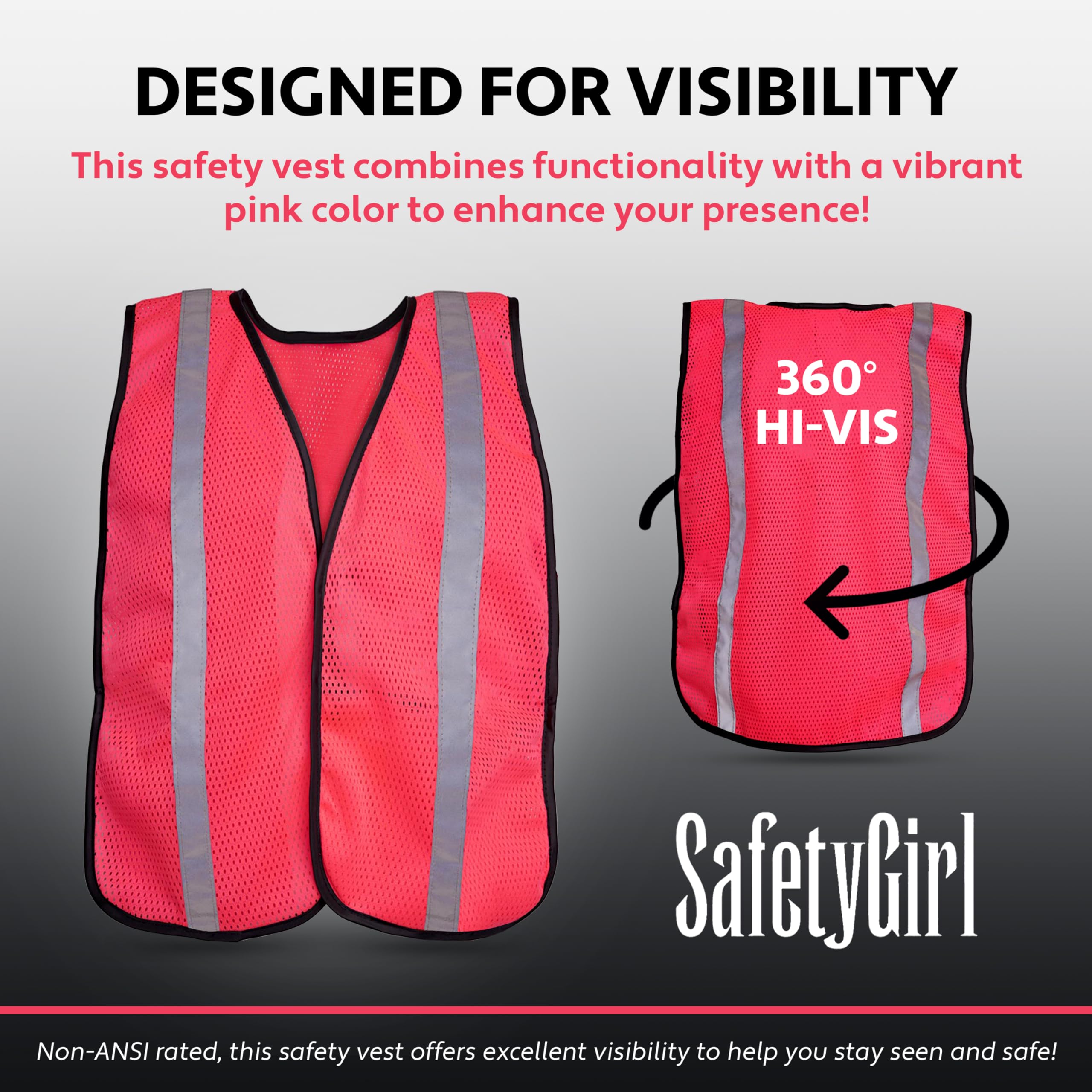 Construction Worker Vest Pink AYKRM Blue High Vis Reflective Safety ...