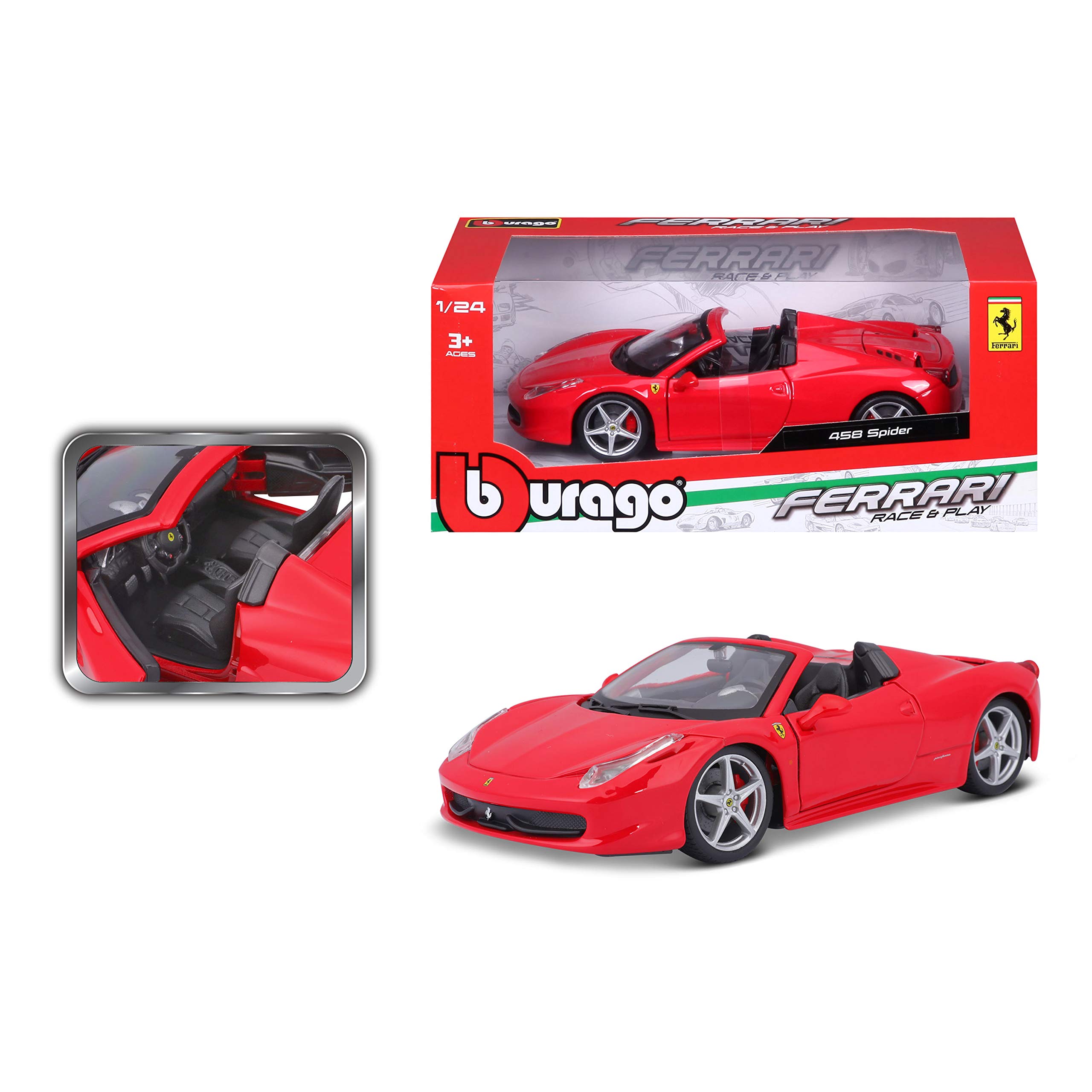 Ferrari - 458 Spider, vehículo (Bburago 18-26017) , color/modelo surtido