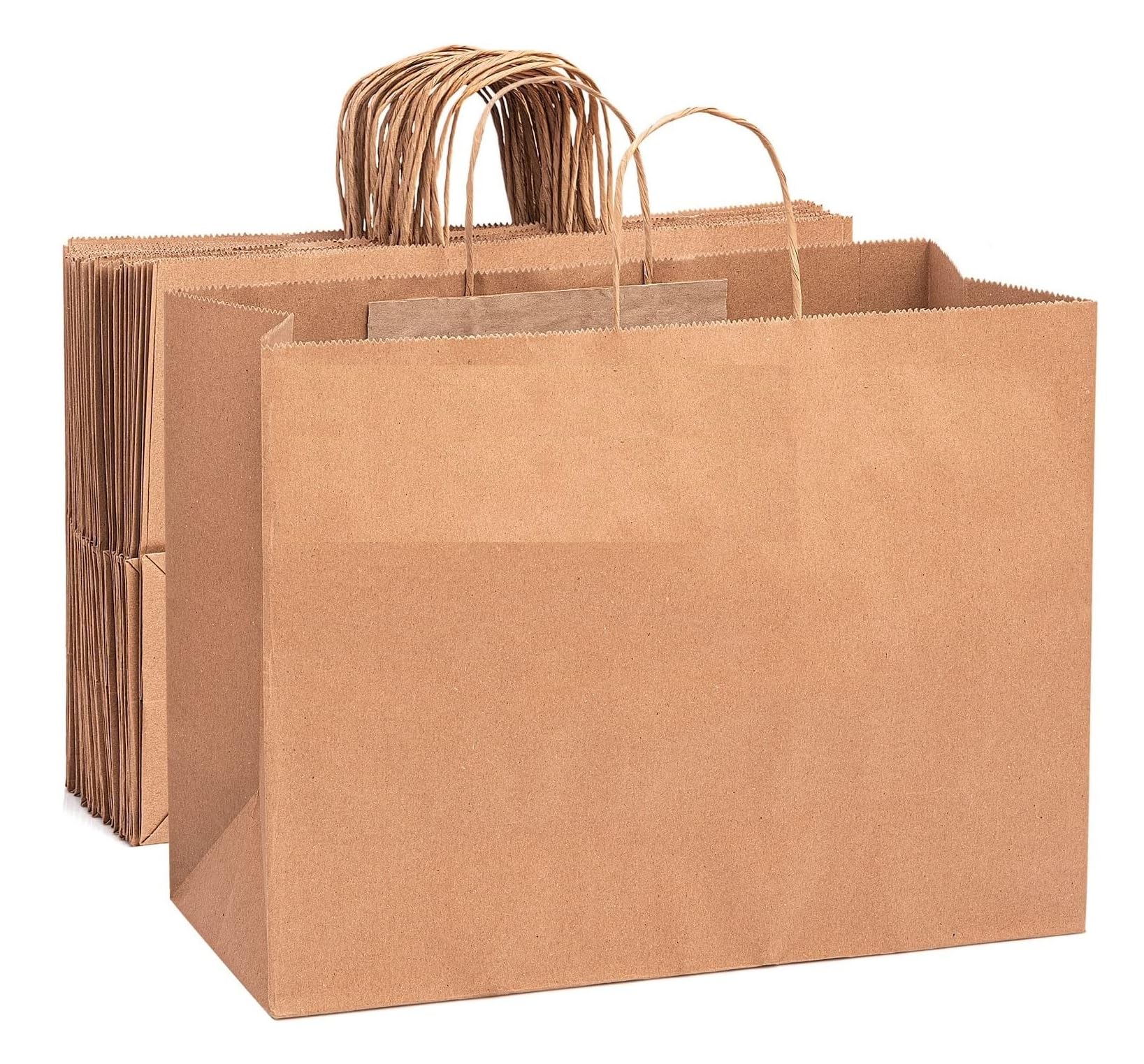 Amit Marketing Kraft Paper Bag with Handle I Large Brown Paper Gift Bags (15X4.5X12 Inch) for Return Gifts, Wedding, Birthday, Party Favours, Shopping, Retail, Grocery, Craft & Business Use - 10 Pcs-image-16