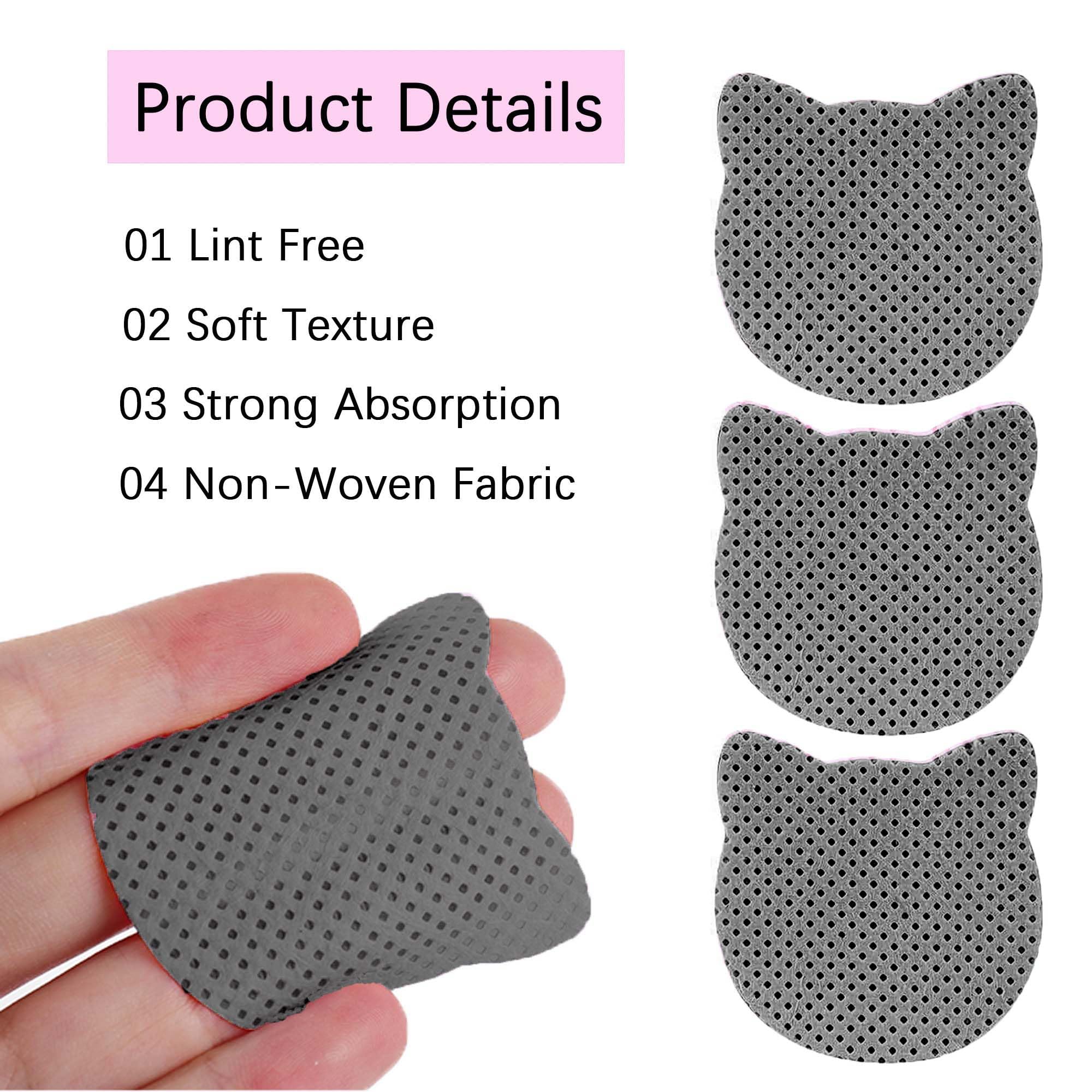Beyoslf Lint Free Nail Wipes, 1000 PCS Nail Polish Remover Lash Extension Glue Wipes for Lash Extension Supplies, Soft Lint Free Glue Cleaning Pads for Gel Nail Polish Remover, Black 2