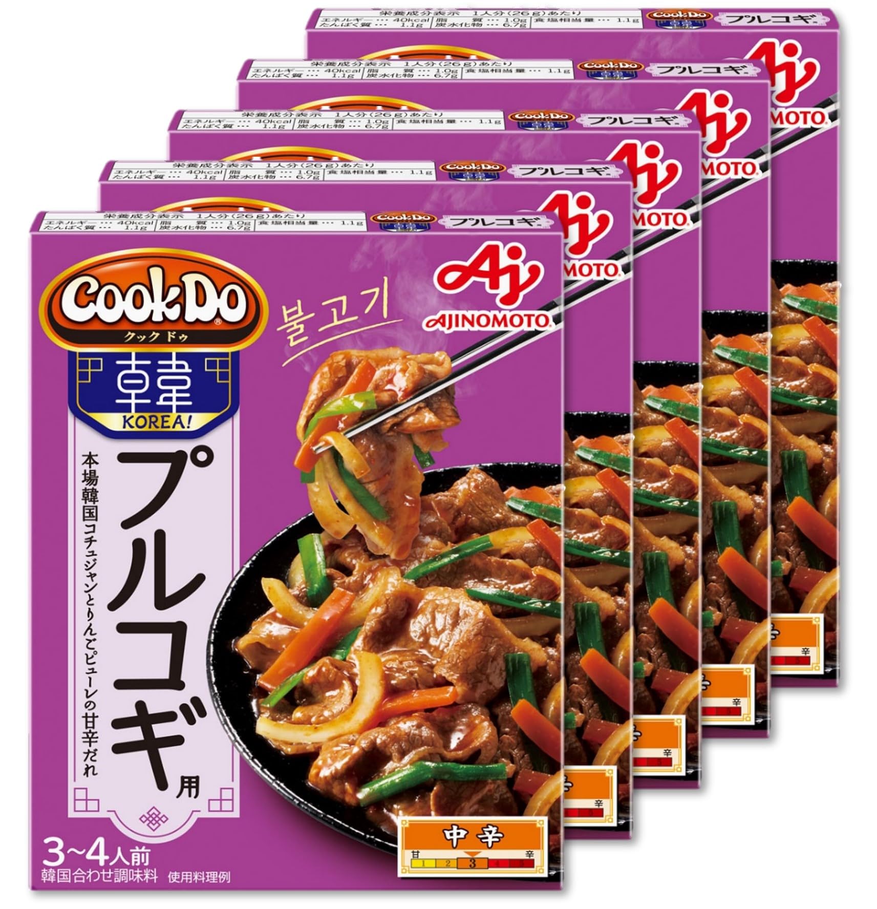 CookDo(クックドゥ) 味の素 CookDo クックドゥ KOREA! プルコギ用 3~4人前 5個セット レトルト 韓国食品 簡単おかず