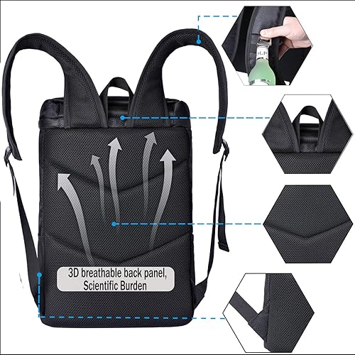Miniatura 5 de FORICH Mochila térmica suave aislada, impermeable, a prueba de fugas, portátil, pequeña, para trabajo, almuerzo, viajes, playa, camping, senderismo,
