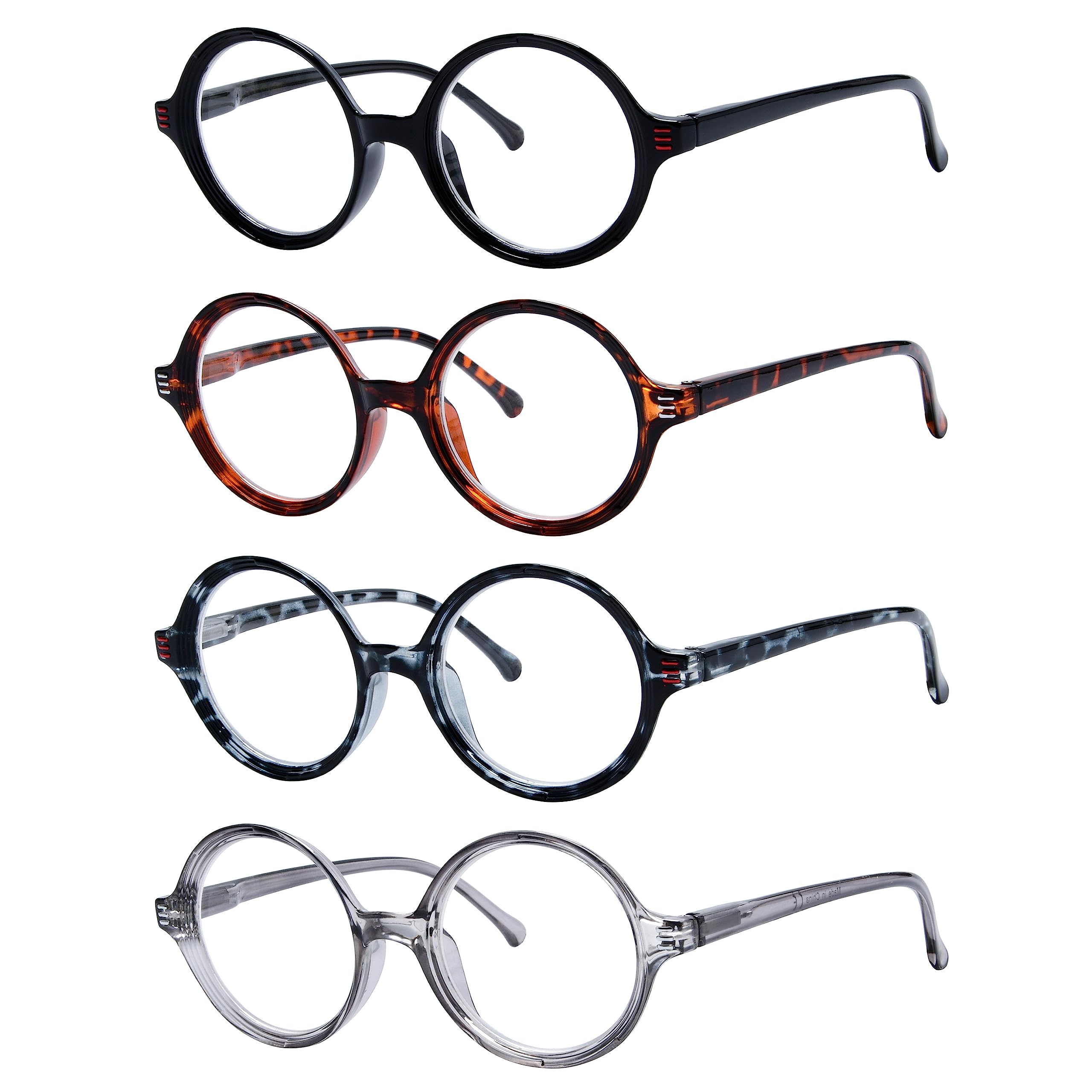 Eyekepper 4-pack Reading Glasses Women Small Lens Round Readers +0.00