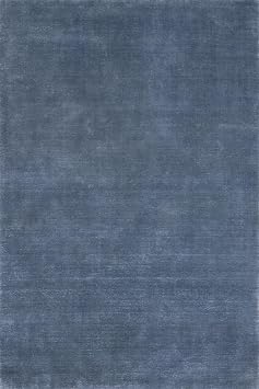 Rugs USA 7'6" x 9'6" Arrel Speckled Wool-Blend Indoor Area Rug, Mid-Century Modern Denim for Living Room, Bedroom, Office, Entryway, Hallway