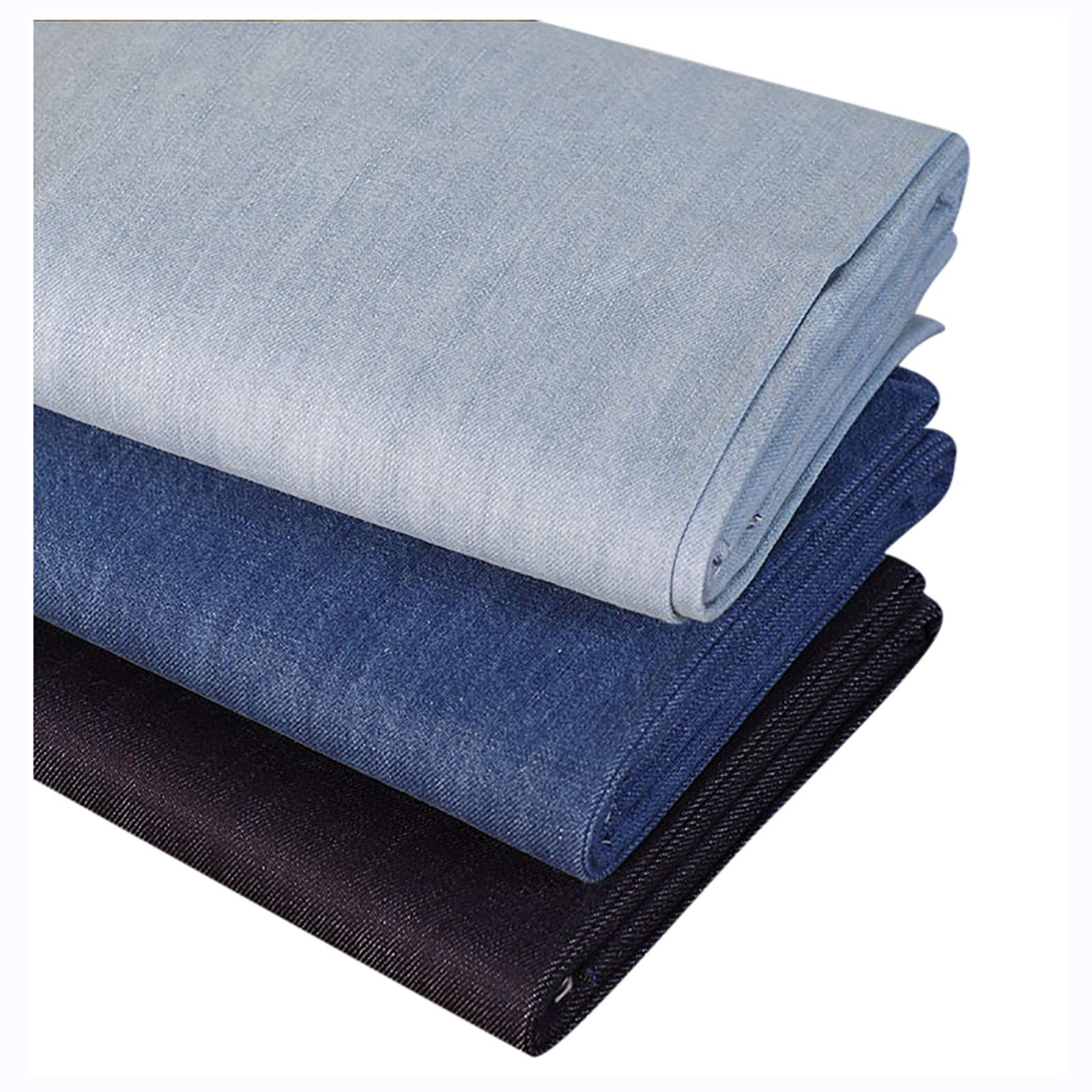 Tissu denim en coton tissé bleu foncé idéal pour coudre vos vêtements sur mesure
