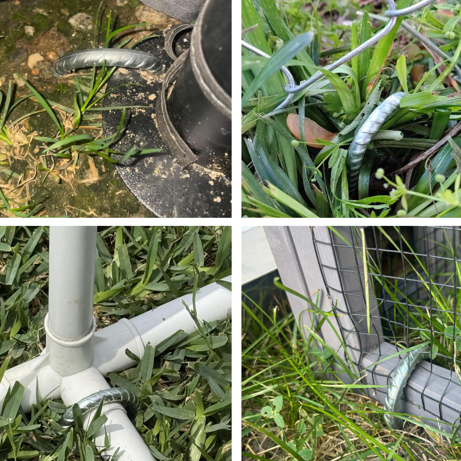 20 Stück 30,5 cm silberfarbene Boden-Bewehrungsstäbe, verzinkter Stahl, U-Heringe, robuste Campingheringe für Garten, Camping, Zelte, Trampolin, Schaukel-Sets