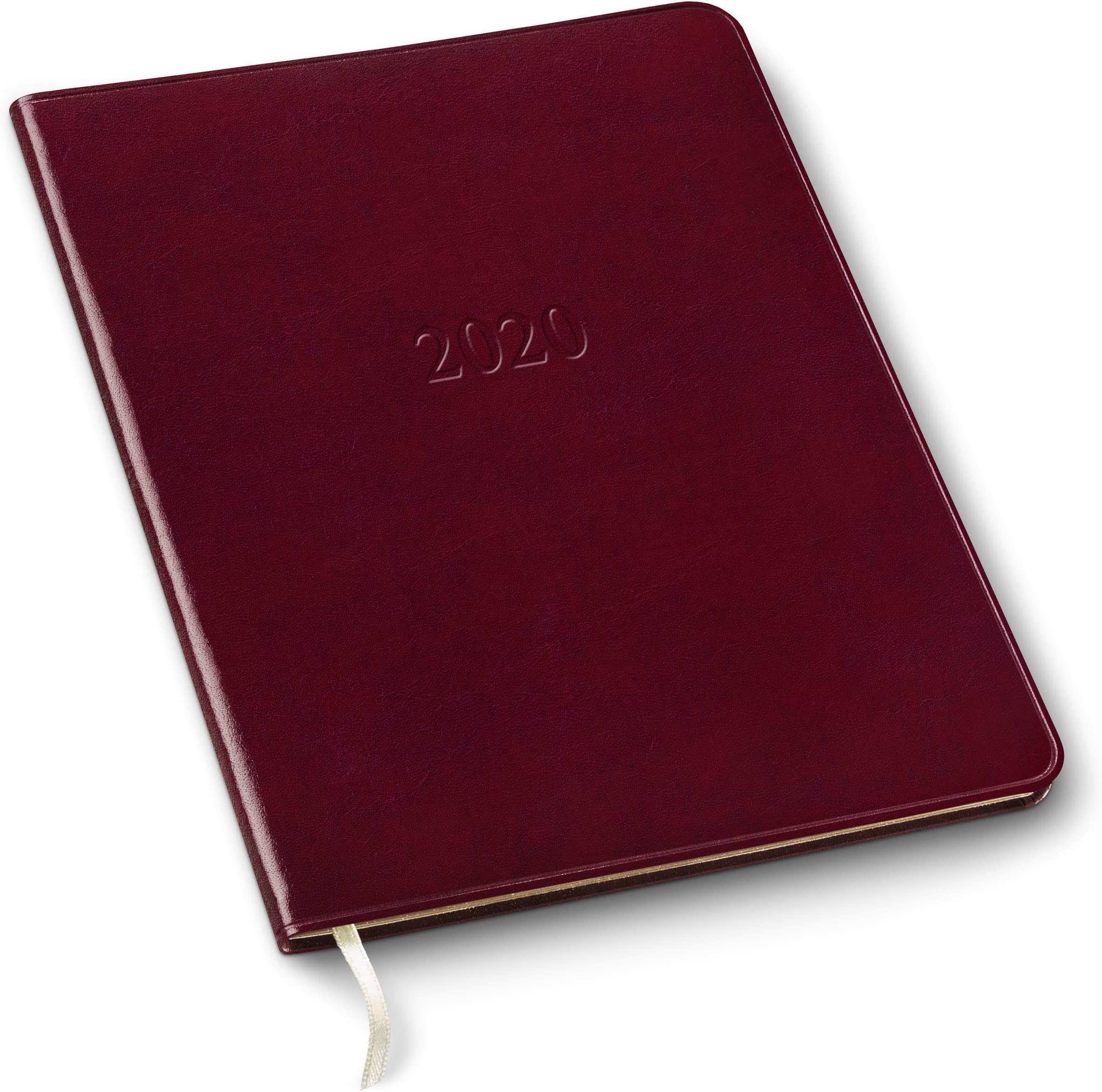 2020 Large Weekly Leather Planner by Gallery Leather - Open Format 9.75"x7.5" - Acadia Burgundy (Maroon)