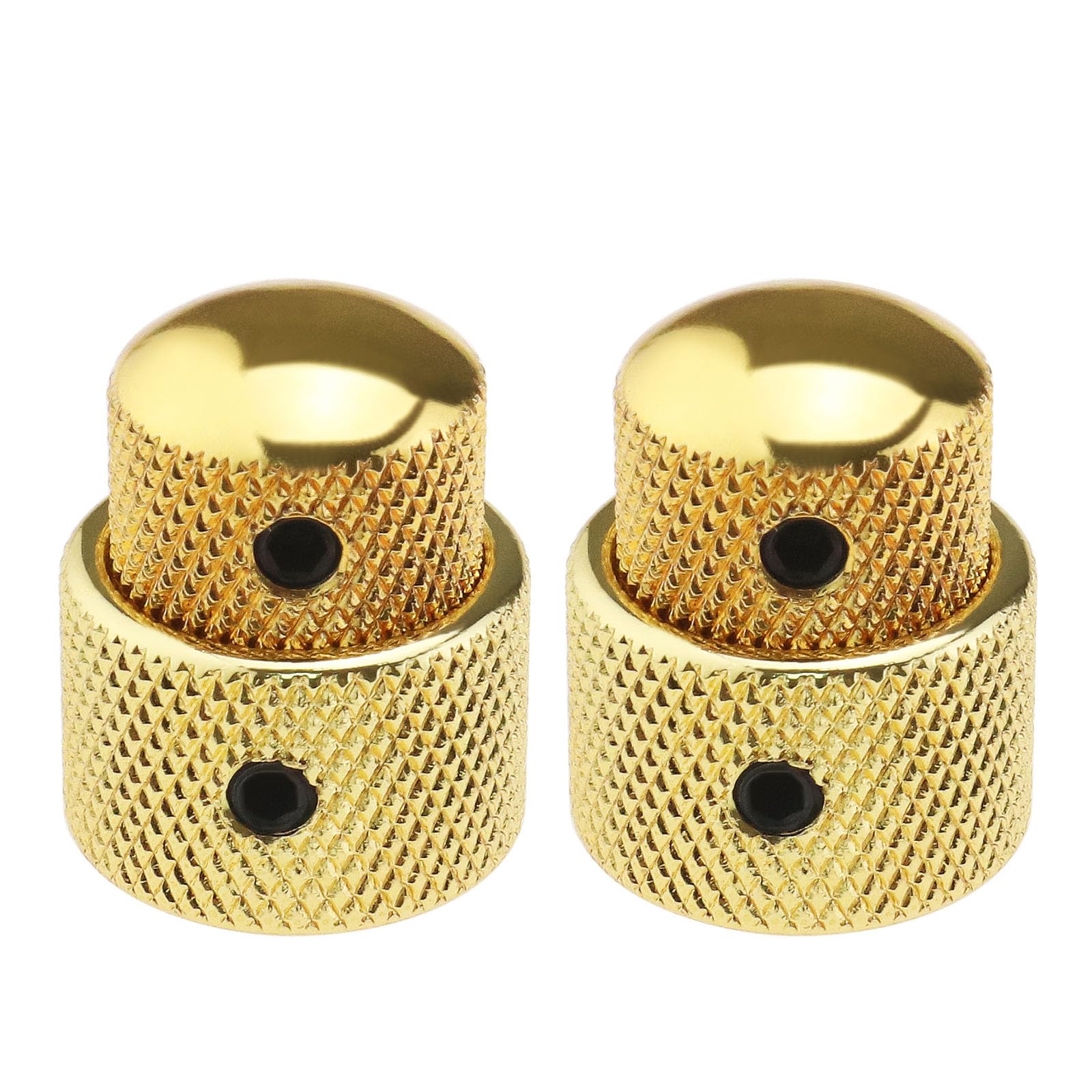 The Lord of the Tools 2pcs Guitar Dual Layer Concentric Control Knobs Electric Guitar Metal Volume Knob Potentiometer Cap Guitar Double Layer Metal Knob Cap Volume Knob Cover
