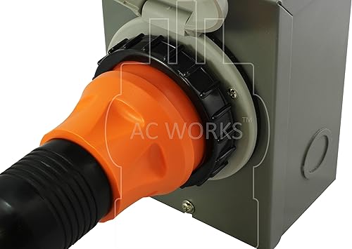 Miniatura 6 de AC WORKS Adaptador desmontable marino RV de 50 amperios (L14-20P 20A 4 clavijas de bloqueo compacto)