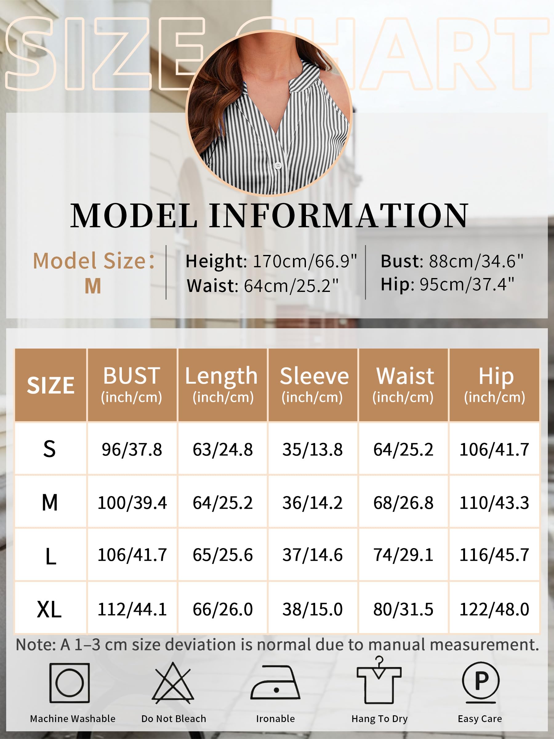 Rayson Abito Estivo Donna a Righe Vestito da Spiaggi Casual Abito Camicia Donna con Scollo a V Vestiti Mare Senza Maniche con Bottoni